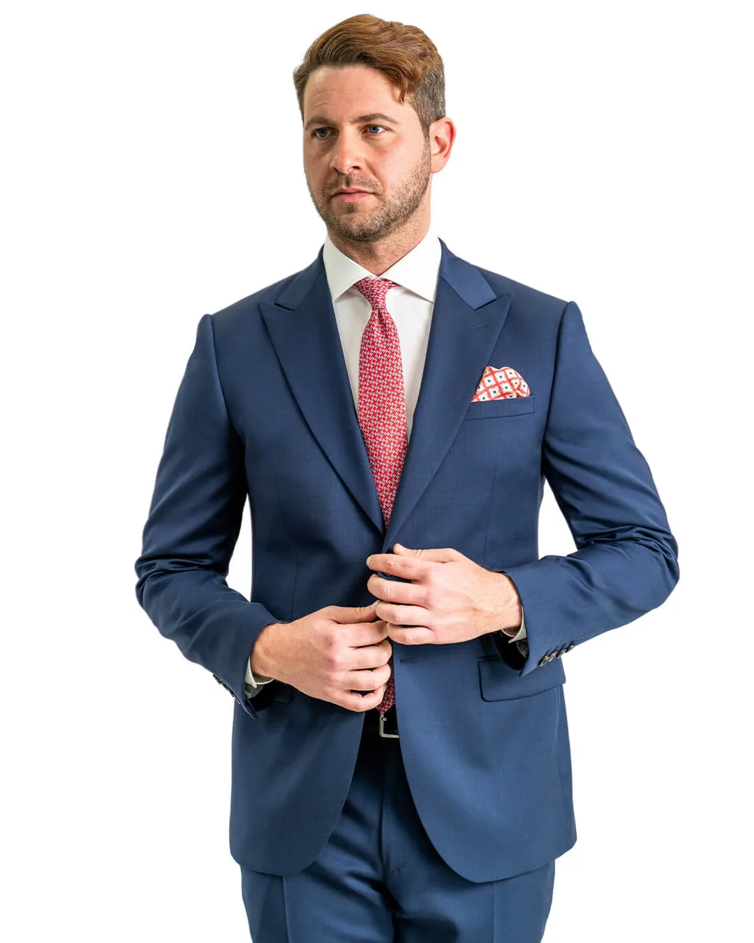 Navy Zignone Super 100s Twill Peak Lapel Suit