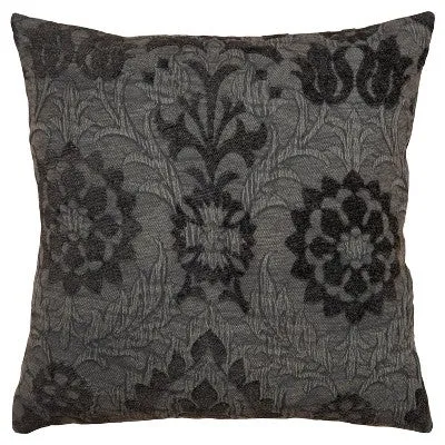 New - 20"x20" Oversize Medallion Square Throw Pillow Cover Charcoal - Rizzy Home