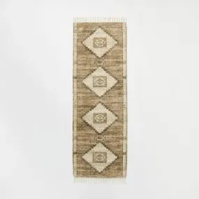 New - 2'4"x7' Double Medallion Style Rug Tan - Threshold designed with Studio McGee