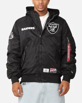 New Era Las Vegas Raiders Alpha Industries L-2B Hooded Bomber Jacket Black