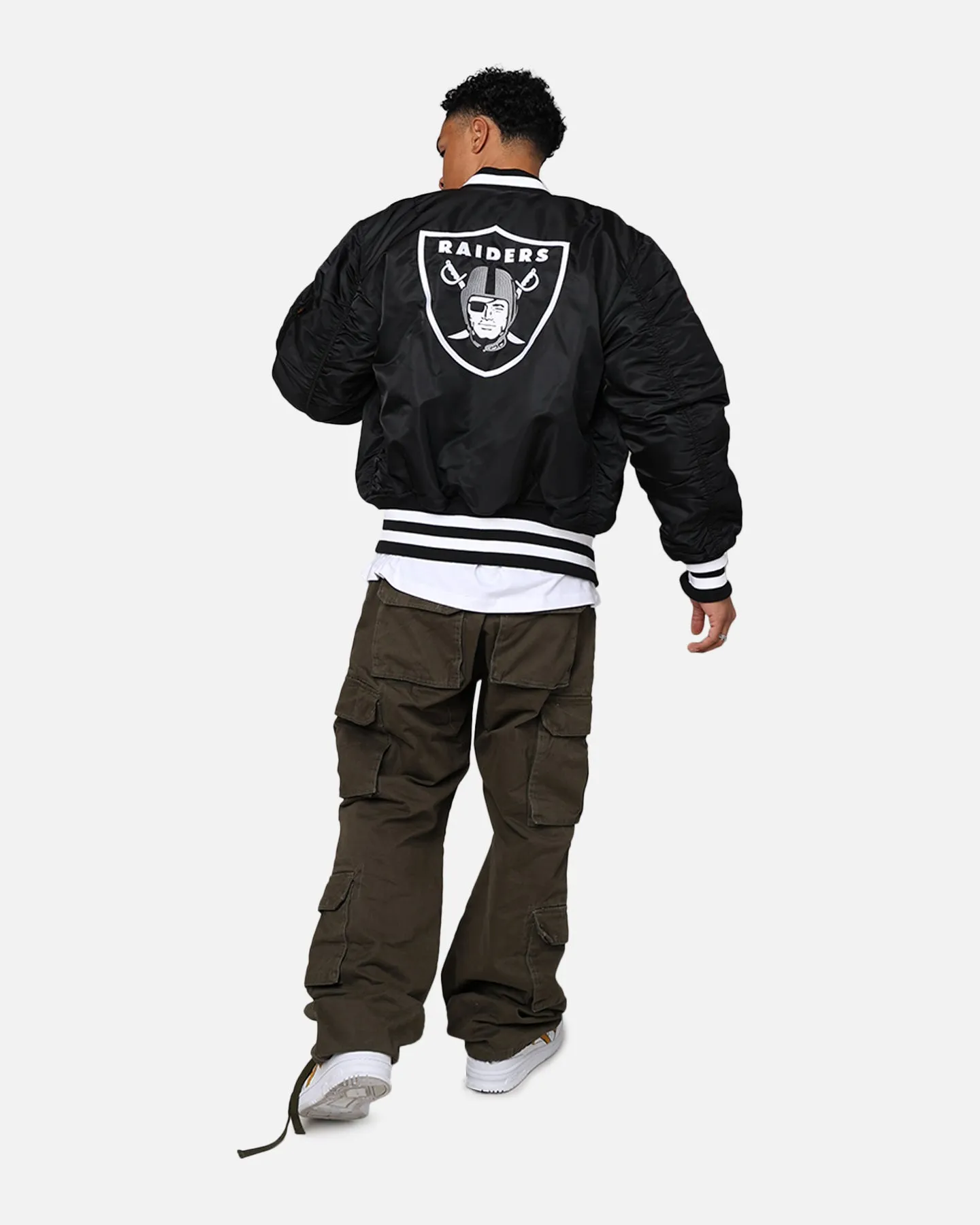 New Era X Alpha Series X NFL Las Vegas Raiders MA-1 Bomber Jacket Black