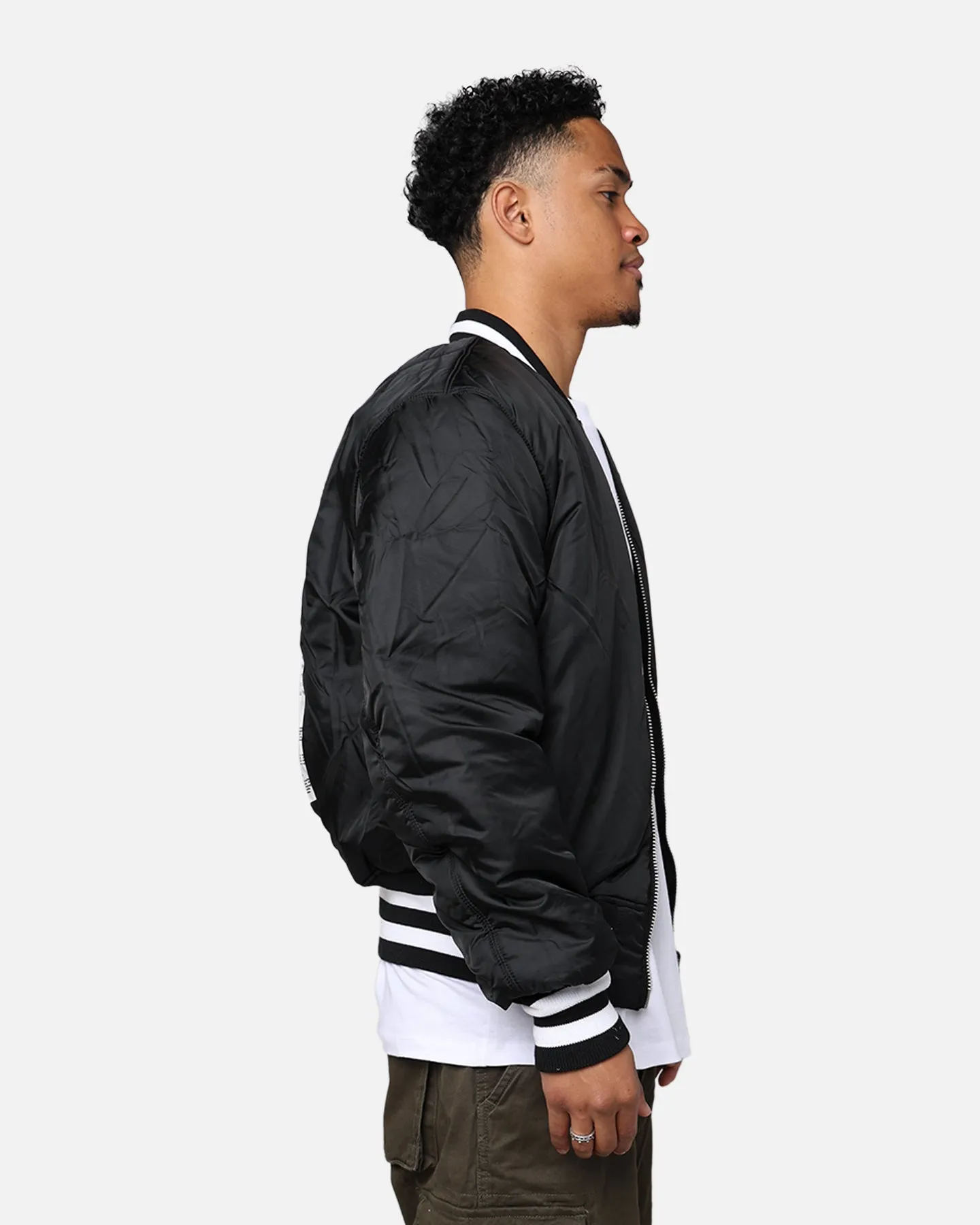 New Era X Alpha Series X NFL Las Vegas Raiders MA-1 Bomber Jacket Black