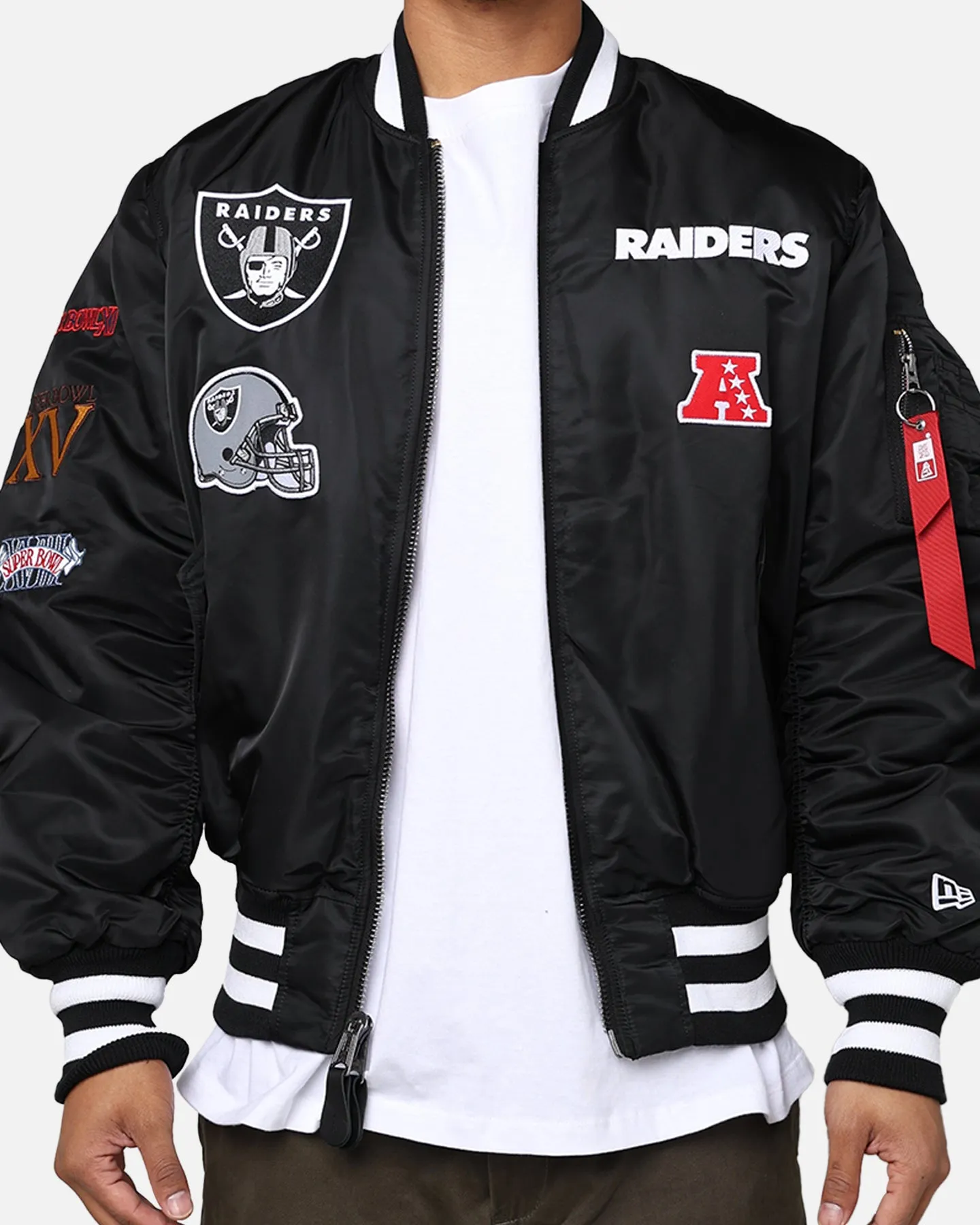 New Era X Alpha Series X NFL Las Vegas Raiders MA-1 Bomber Jacket Black