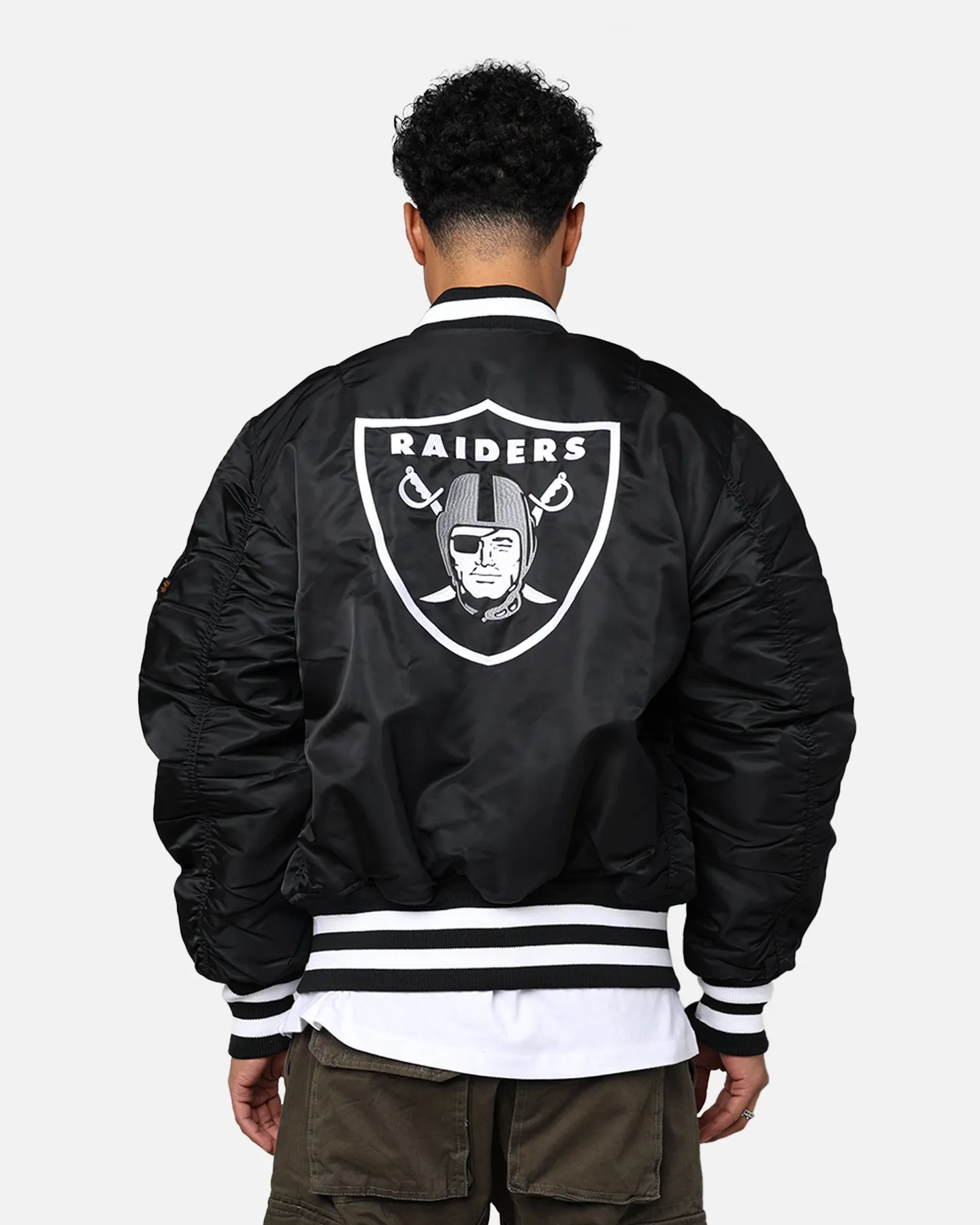 New Era X Alpha Series X NFL Las Vegas Raiders MA-1 Bomber Jacket Black