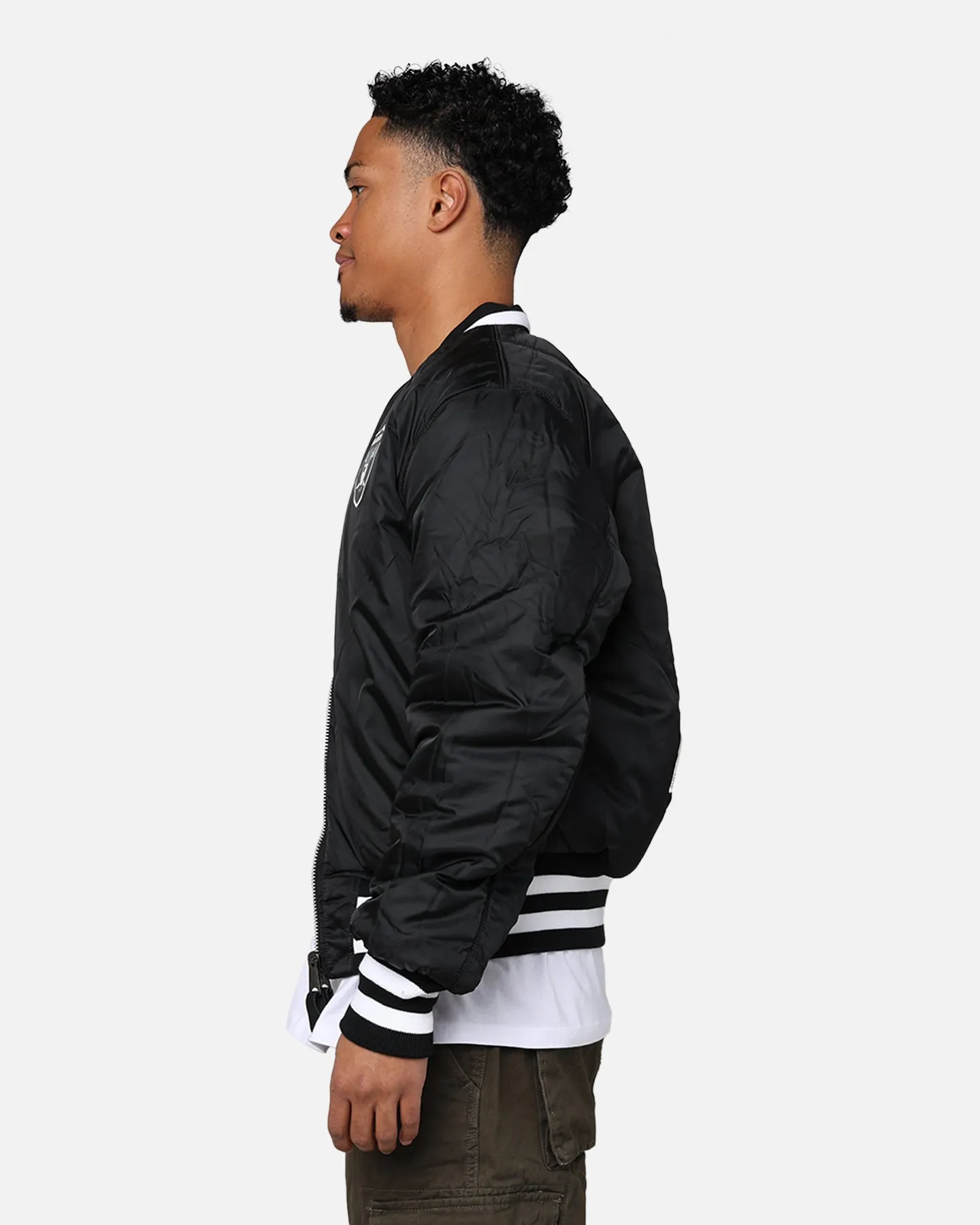 New Era X Alpha Series X NFL Las Vegas Raiders MA-1 Bomber Jacket Black