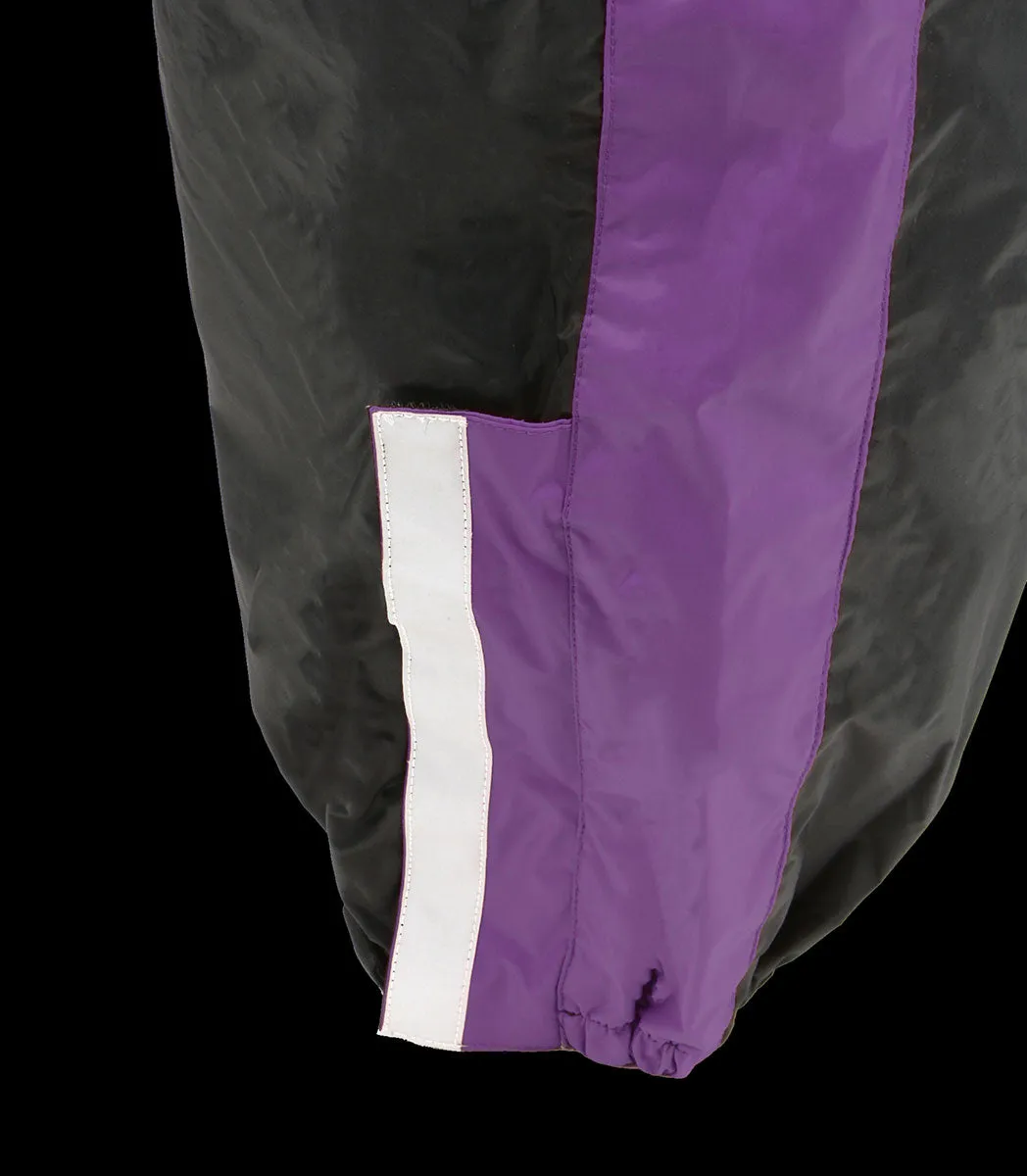 NexGen Ladies XS5001 Black and Purple Water Proof Rain Suit with Reflective Piping