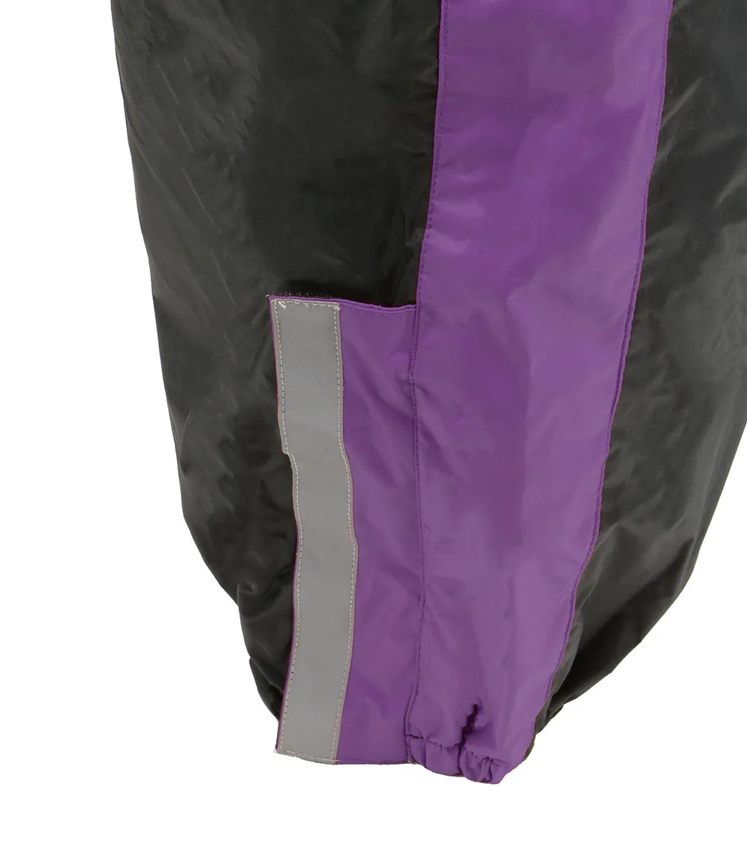 NexGen Ladies XS5001 Black and Purple Water Proof Rain Suit with Reflective Piping