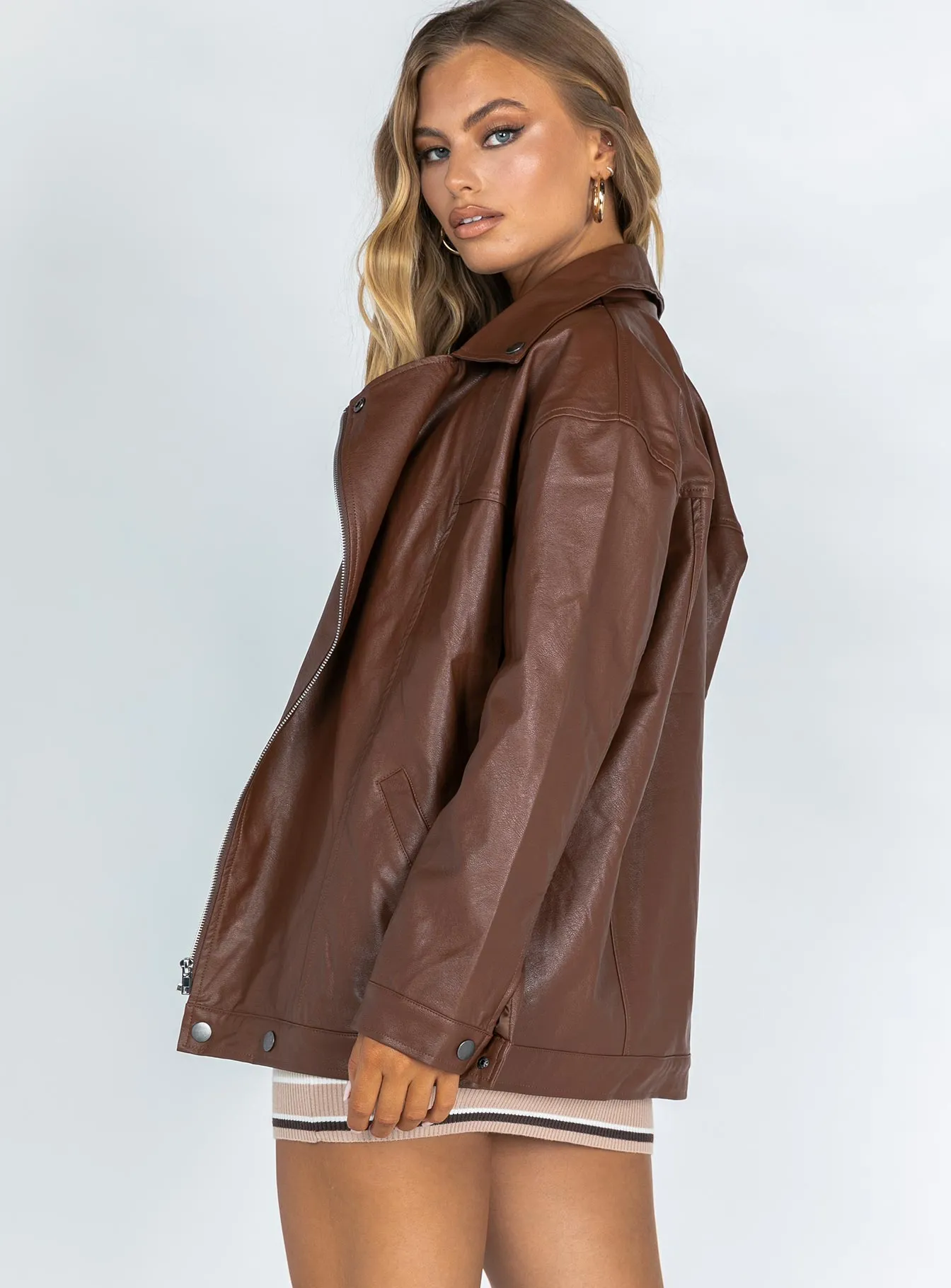 Next in Line Biker Jacket Brown