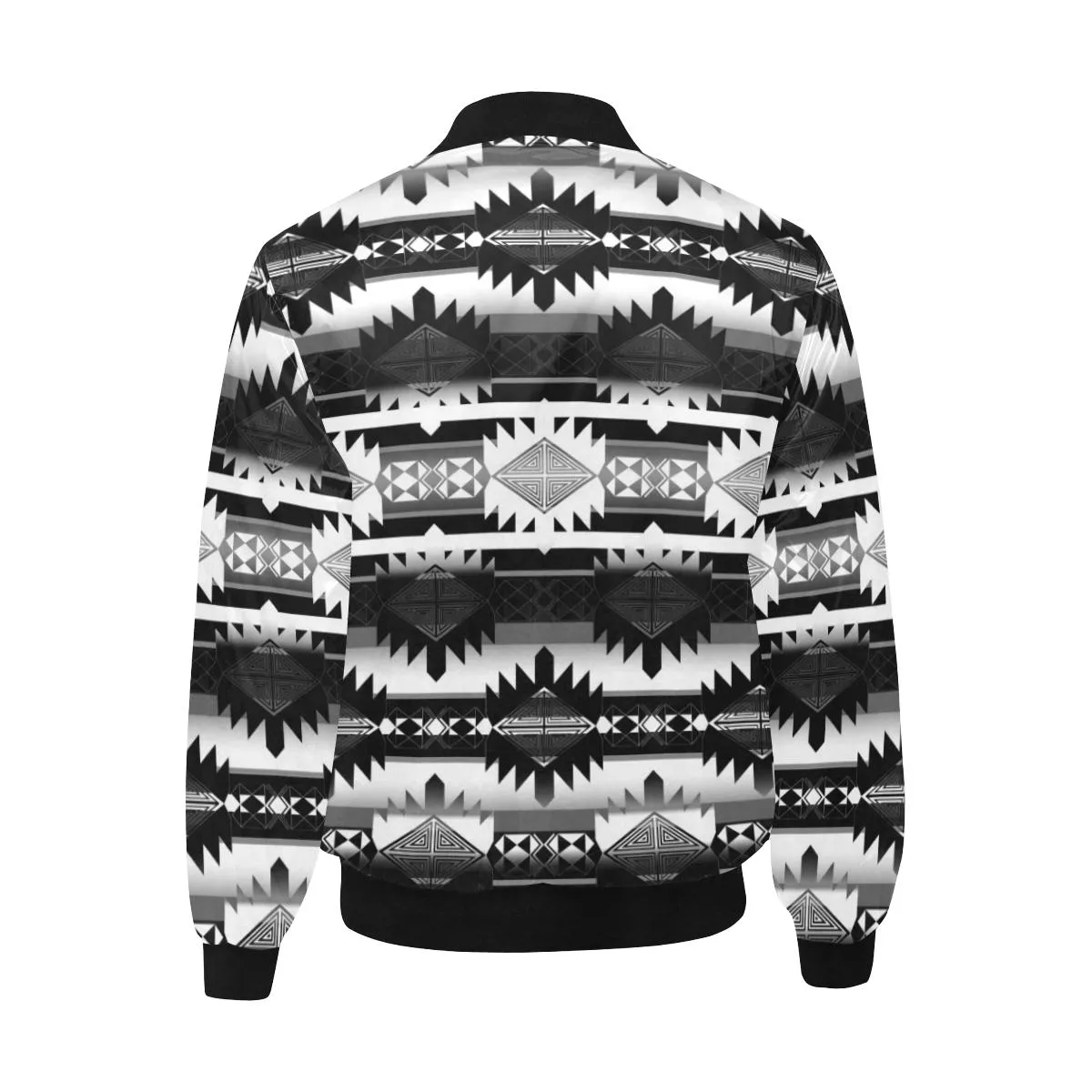 Okotoks Black and White Unisex Heavy Bomber Jacket with Quilted Lining