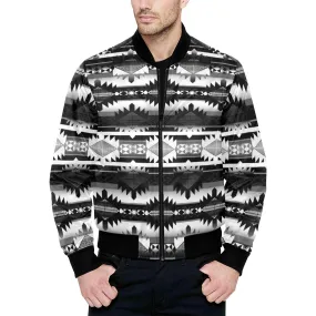 Okotoks Black and White Unisex Heavy Bomber Jacket with Quilted Lining