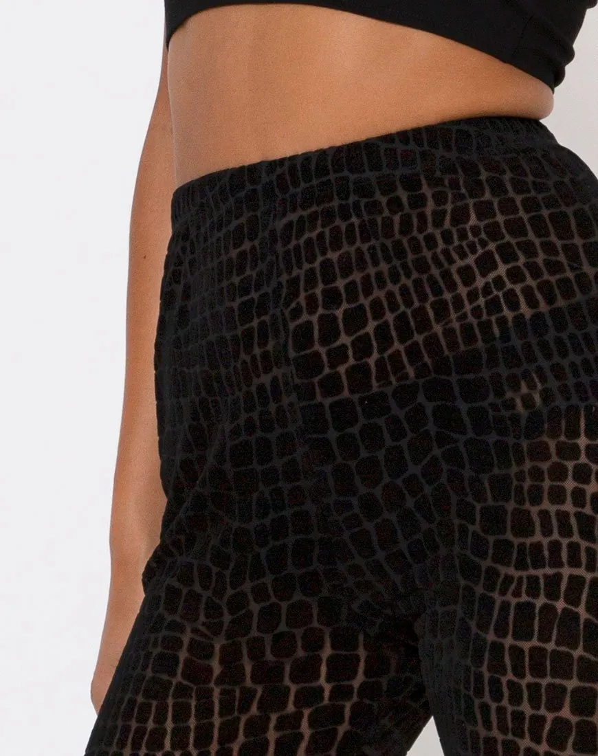 Oria Leggings in Croc Flock Black