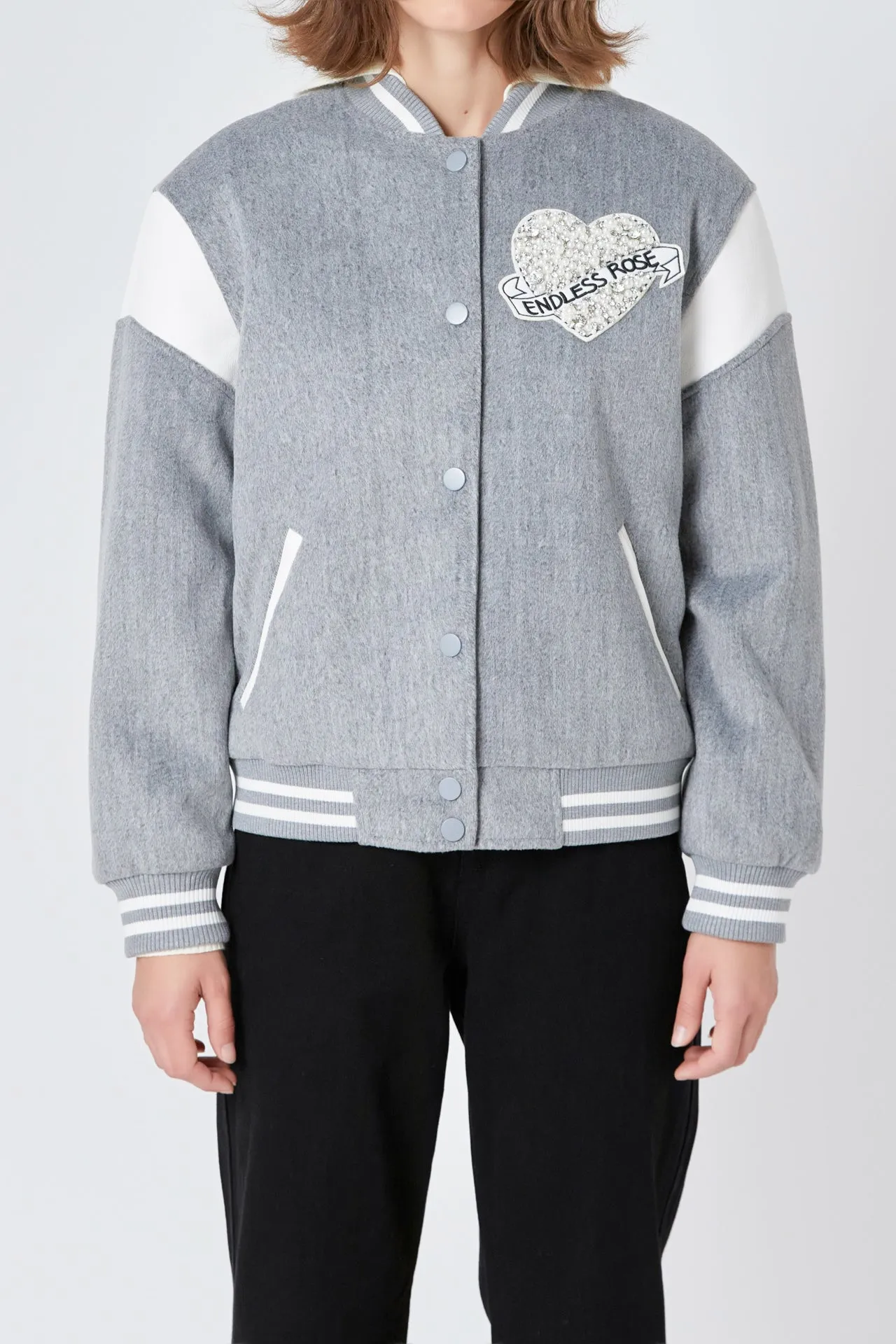 Patch Detail Bomber Jacket