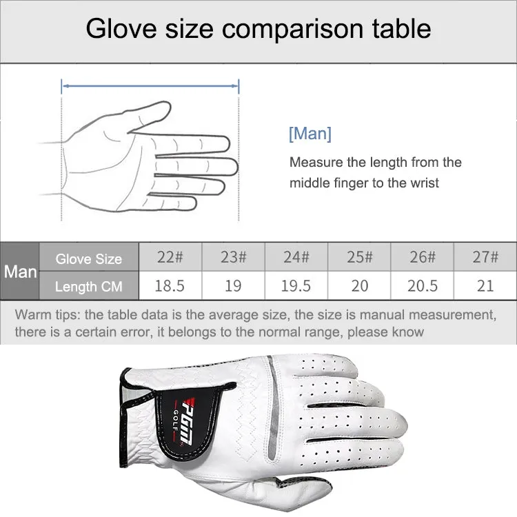 PGM Golf Sheepskin Anti-Slip Single Gloves for Men(Size: 22-Left Hand)