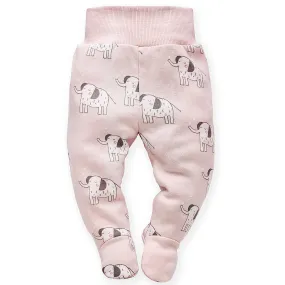 PINOKIO Baby Footed Leggings Wild Animals Pink (1 Month)