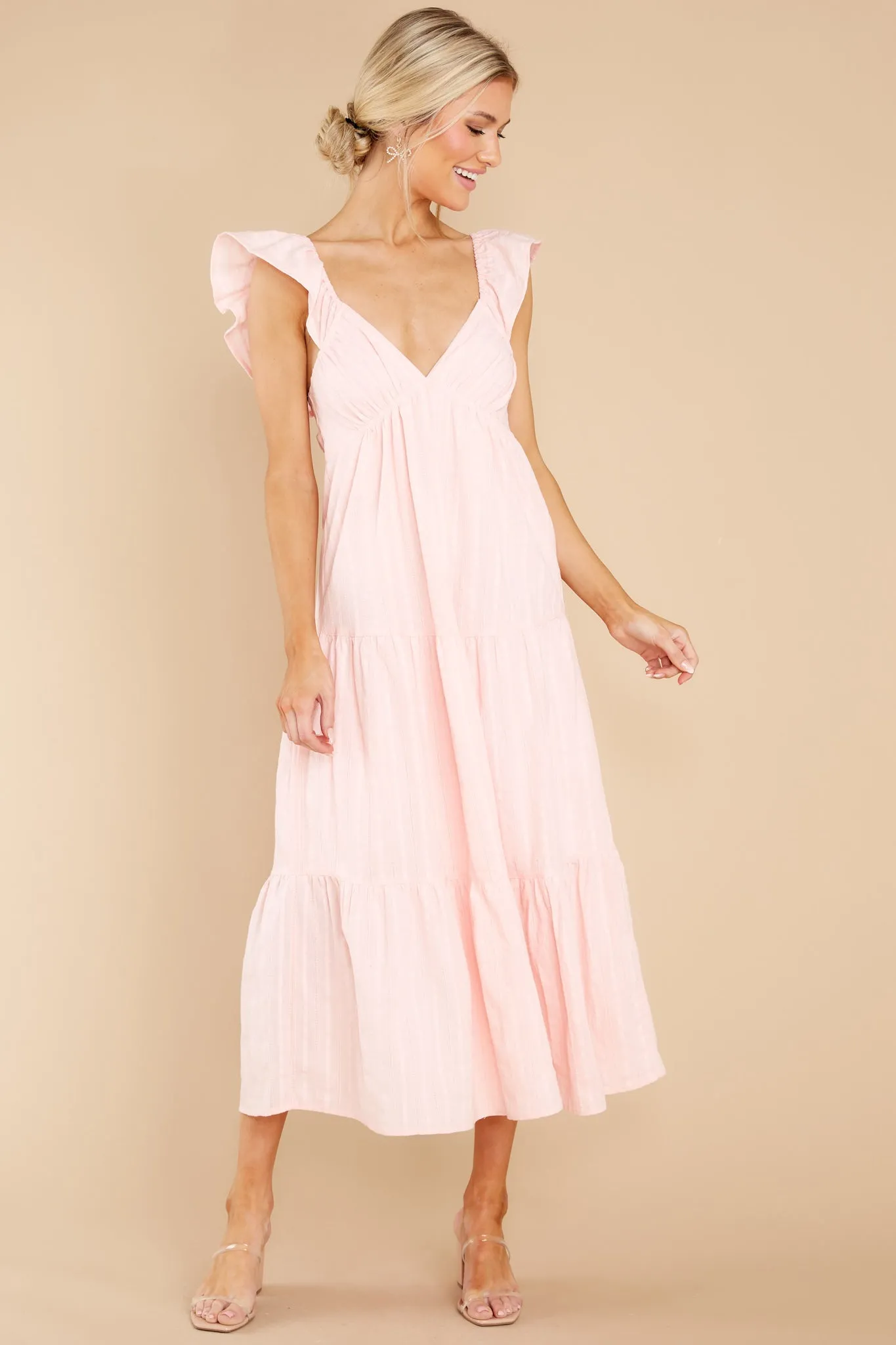 Play For Love Light Pink Midi Dress