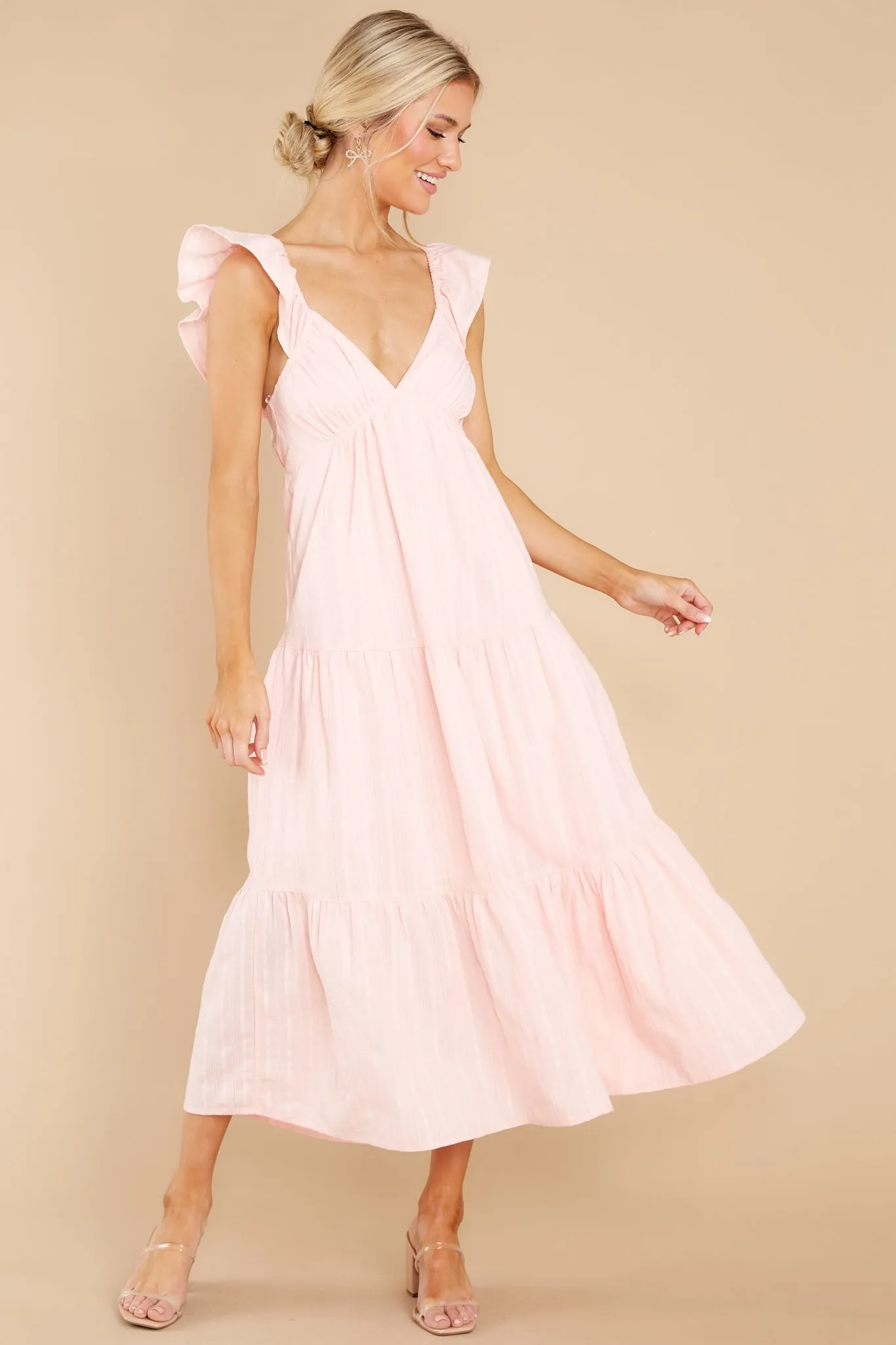 Play For Love Light Pink Midi Dress