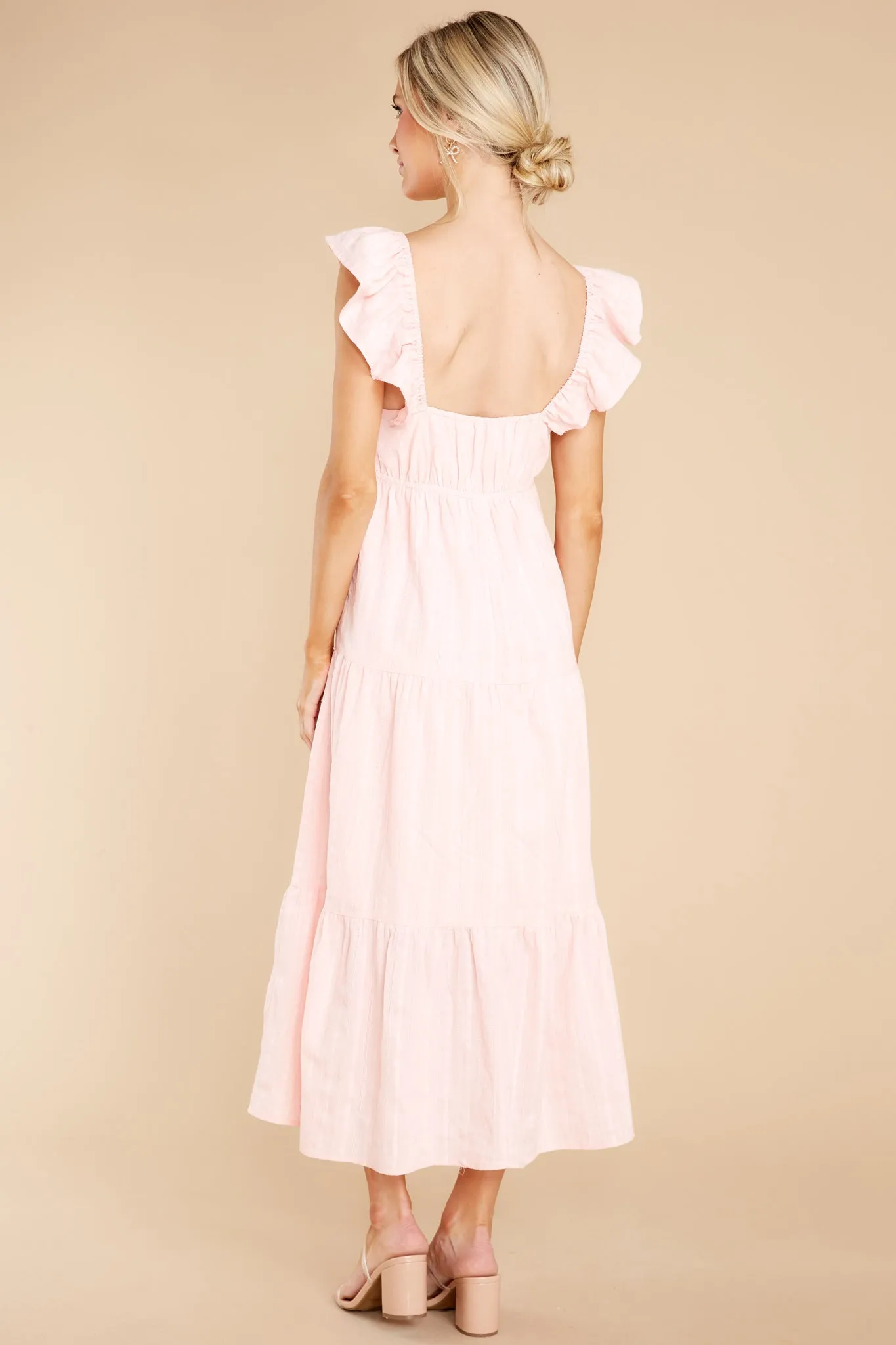 Play For Love Light Pink Midi Dress