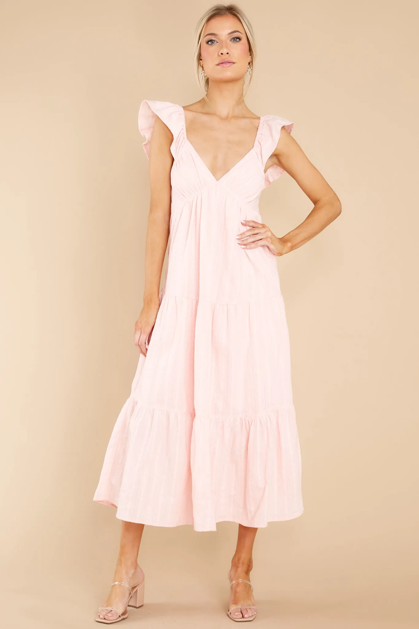 Play For Love Light Pink Midi Dress