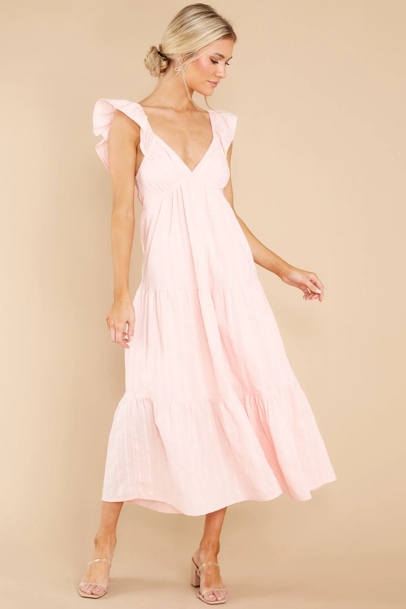 Play For Love Light Pink Midi Dress