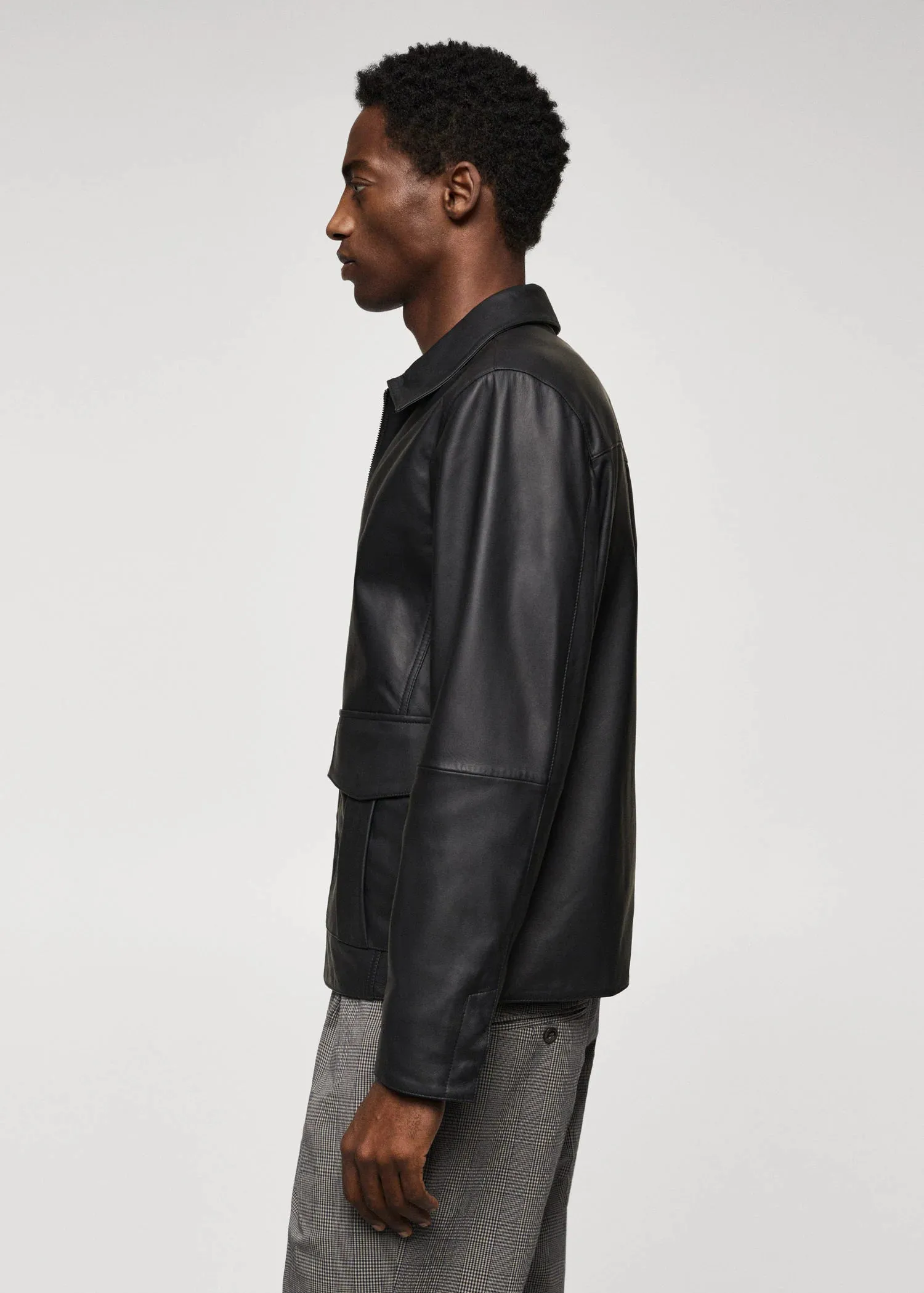 Pocket leather jacket