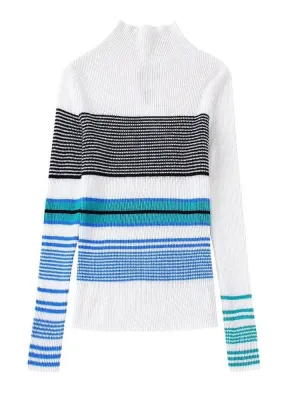 Pre Order:  Striped Turtleneck Knitted Sweater