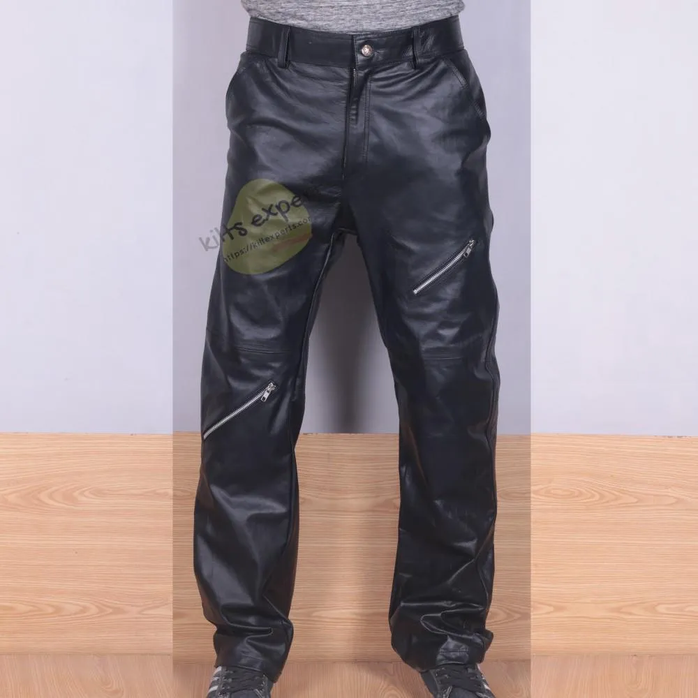 Pure Cowhide Leather Cargo Pant