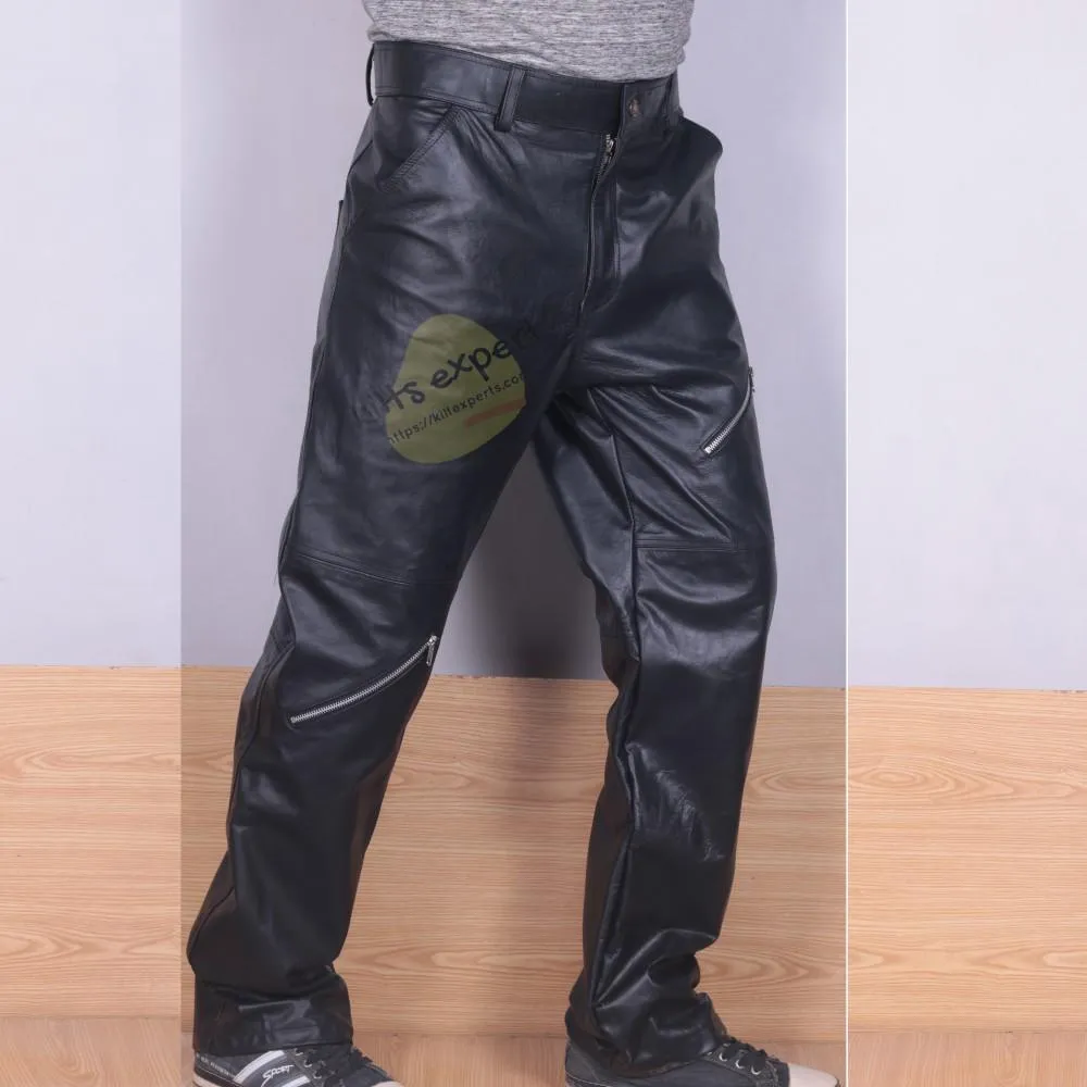 Pure Cowhide Leather Cargo Pant