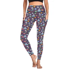 Ratatouille Wine And Dine Race Women's Athletic Leggings Wth Pockets