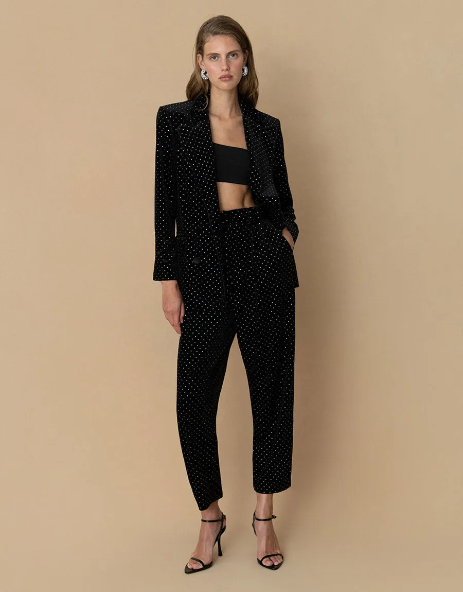 Raven Velvet Trouser - Crystal Black - SALE