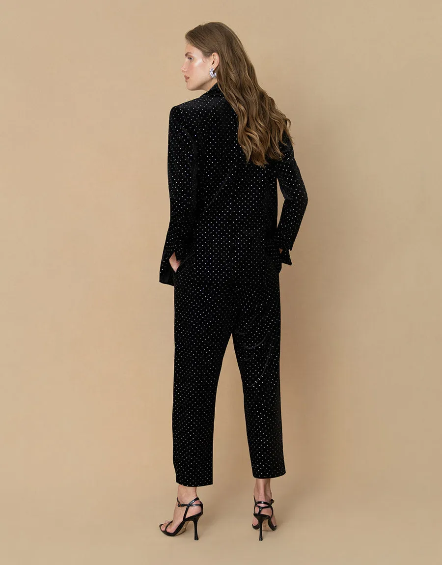 Raven Velvet Trouser - Crystal Black - SALE