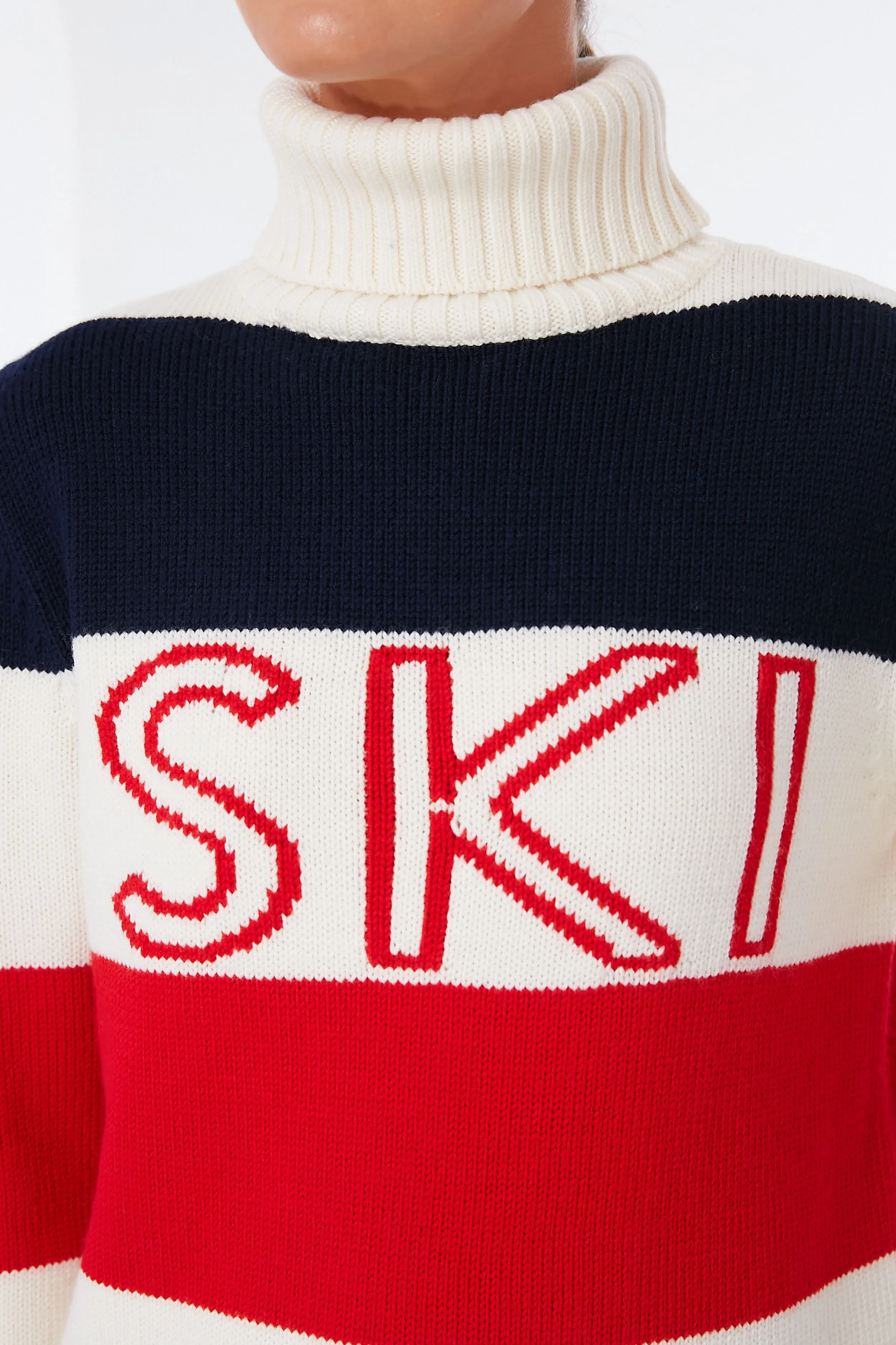 Red Snow White and Navy Frostine Sweater