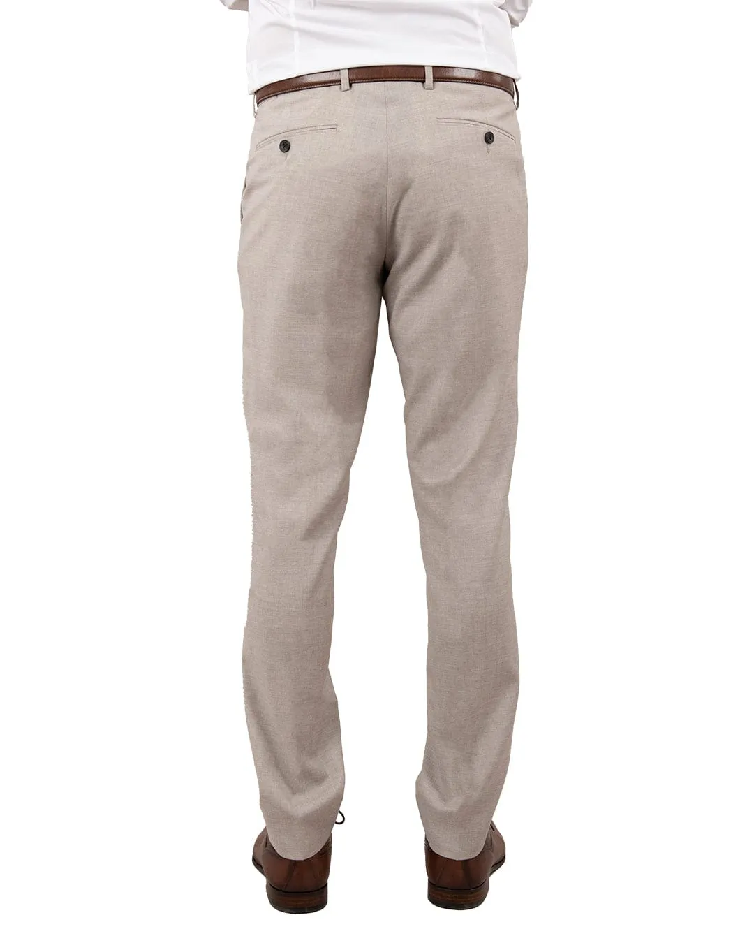 Reda Chambray Beige Suit Trousers