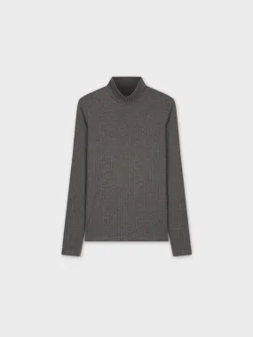 RIBBED JERSEY TURTLENECK-GREY