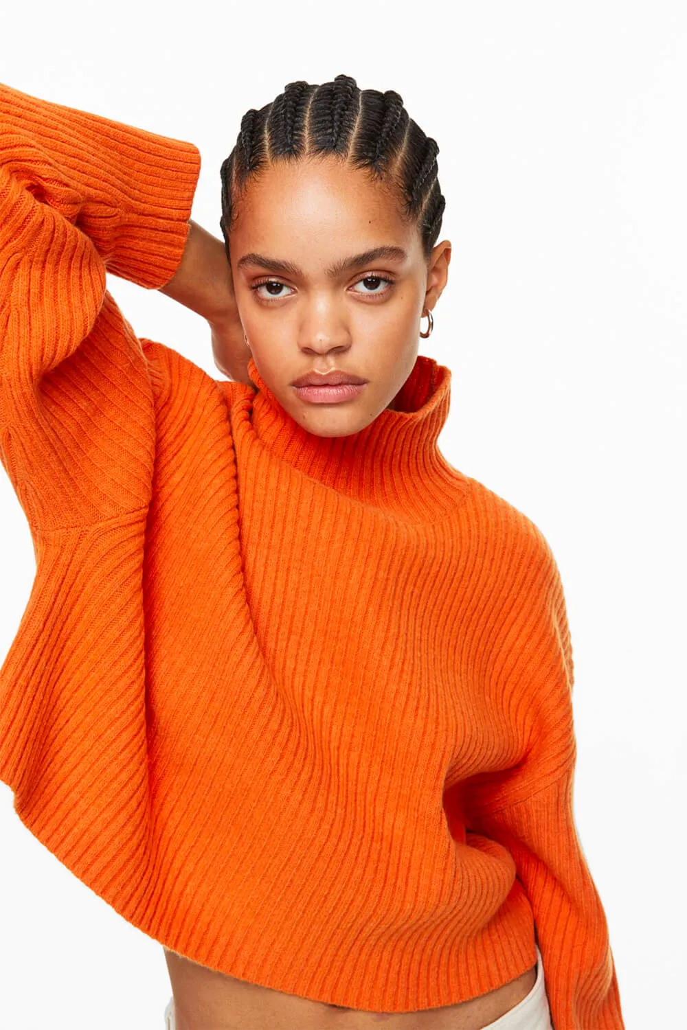 Ribbed Mock Turtleneck Sweater