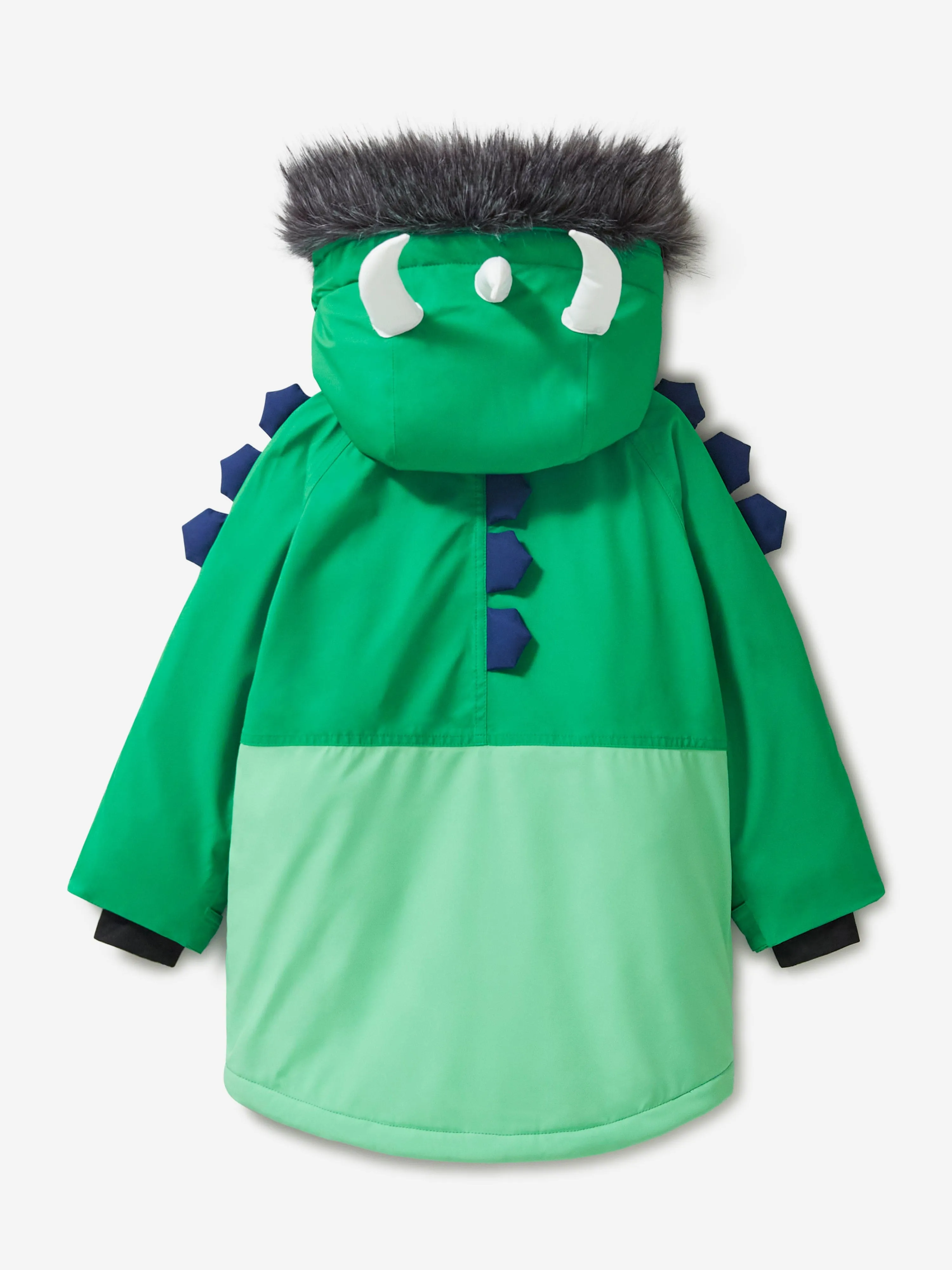 Roarsome Boys Spike The Dinosaur Parka Ski Jacket in Green