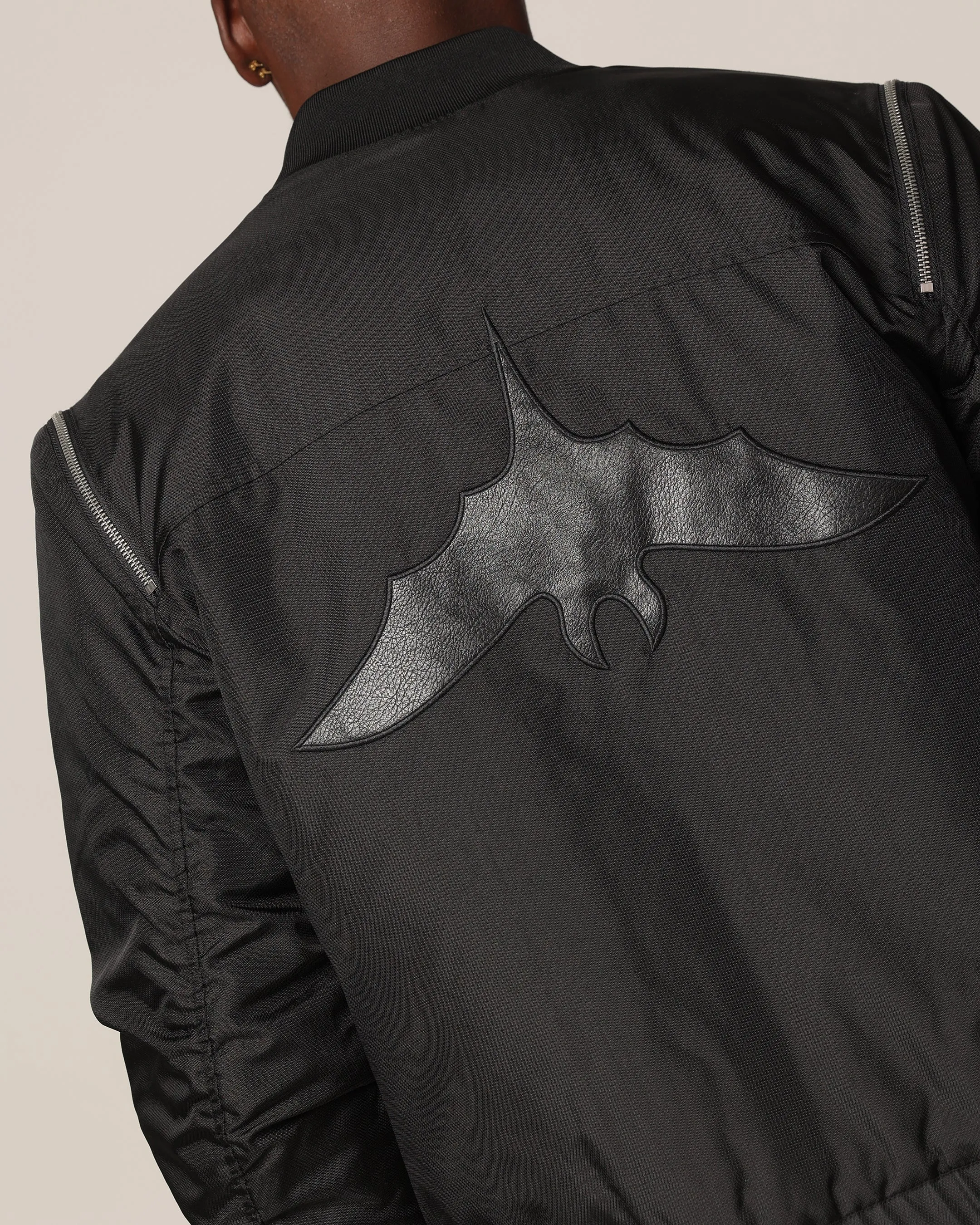 Saint Morta Hell Bat Bomber Jacket Black