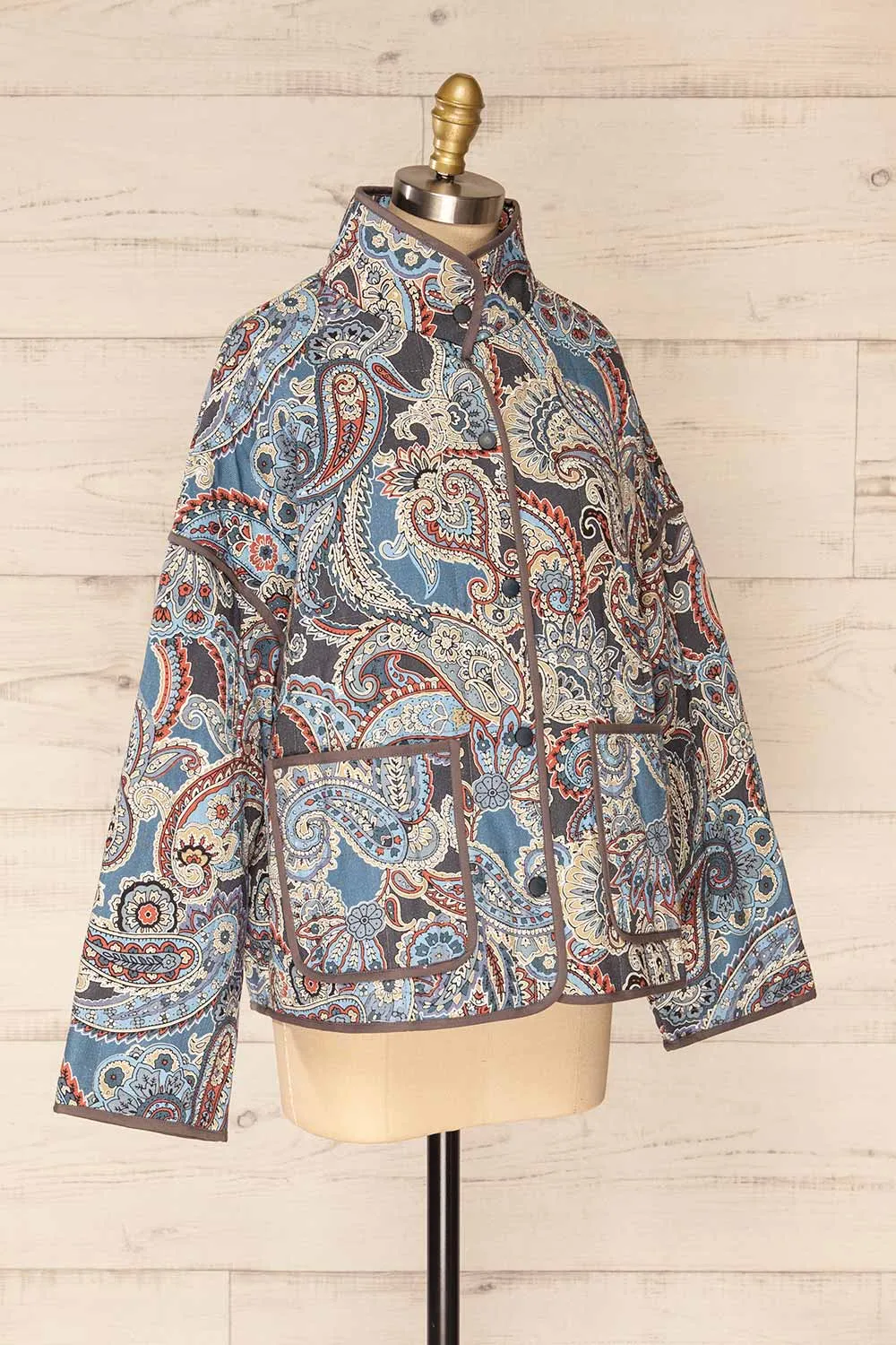 Santa Cruz Blue | Quilted Paisley Denim Jacket