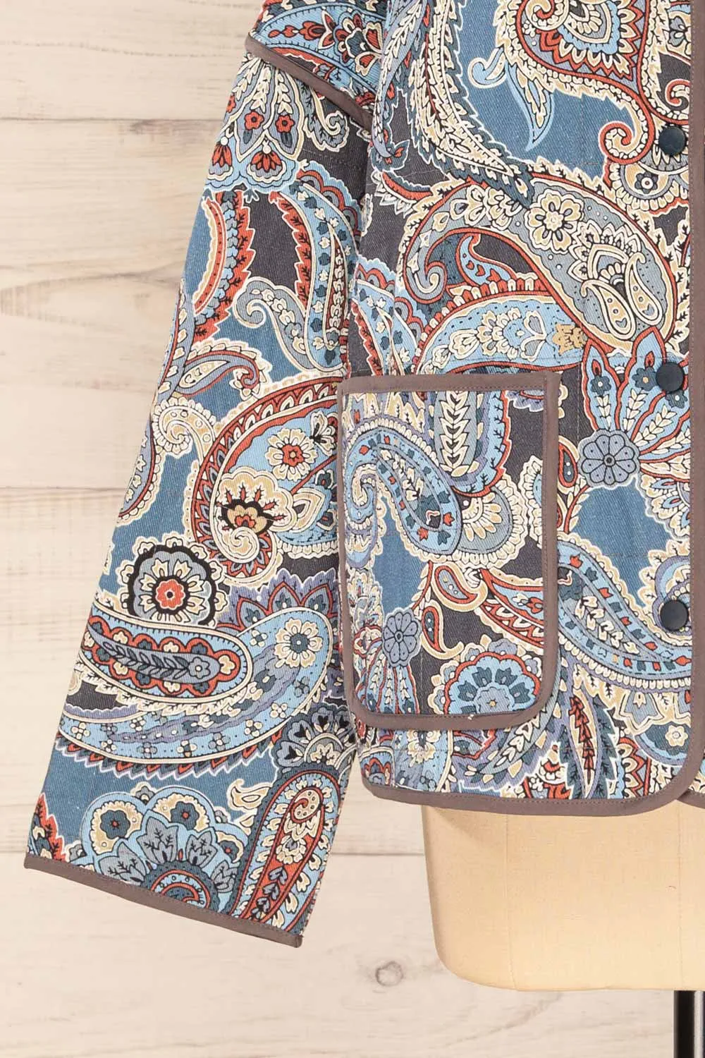 Santa Cruz Blue | Quilted Paisley Denim Jacket