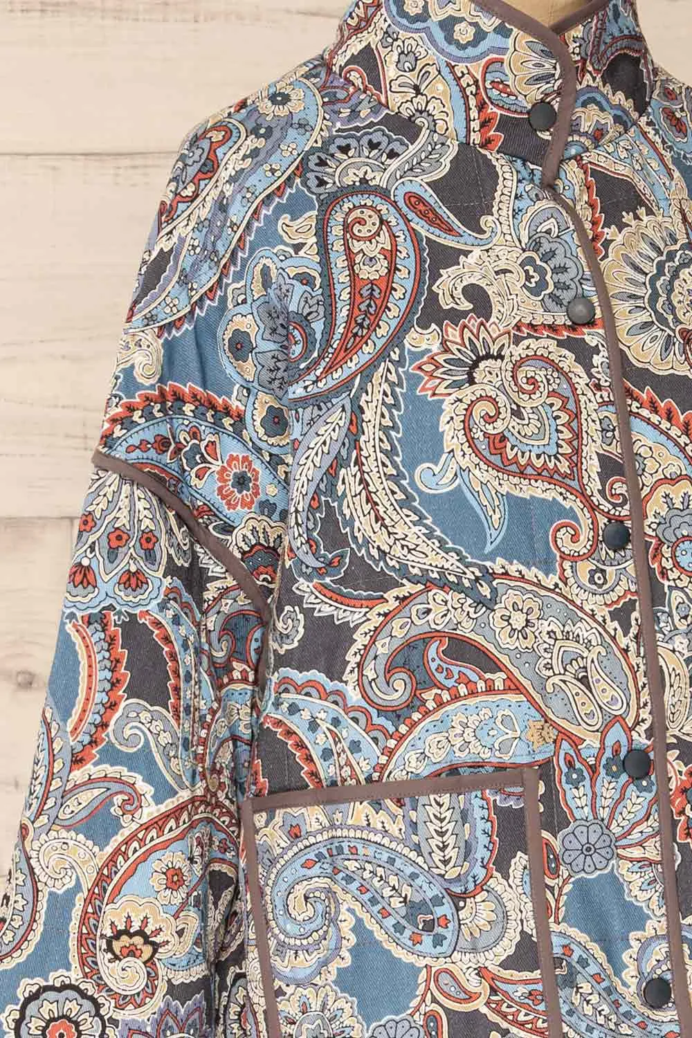 Santa Cruz Blue | Quilted Paisley Denim Jacket