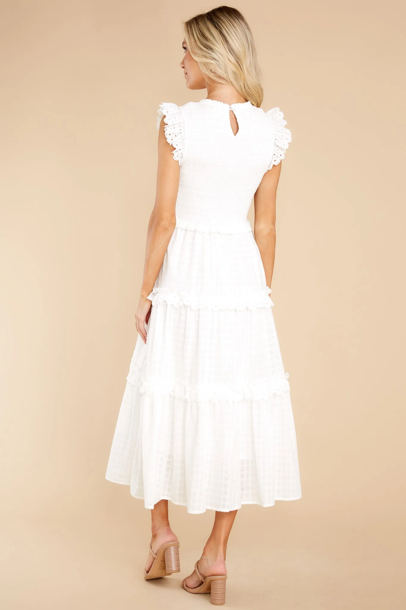 Sensational Smile White Midi Dress