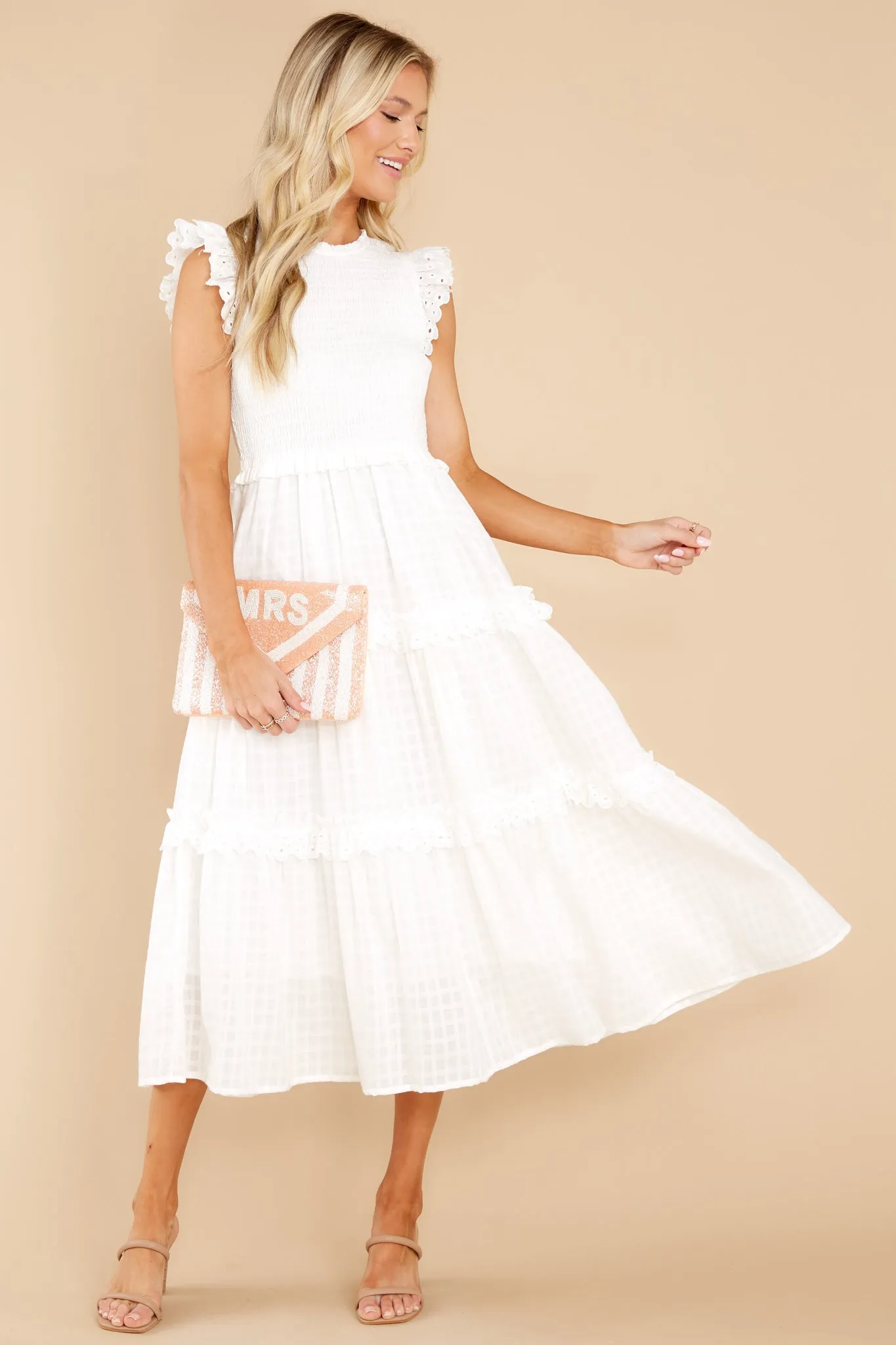 Sensational Smile White Midi Dress