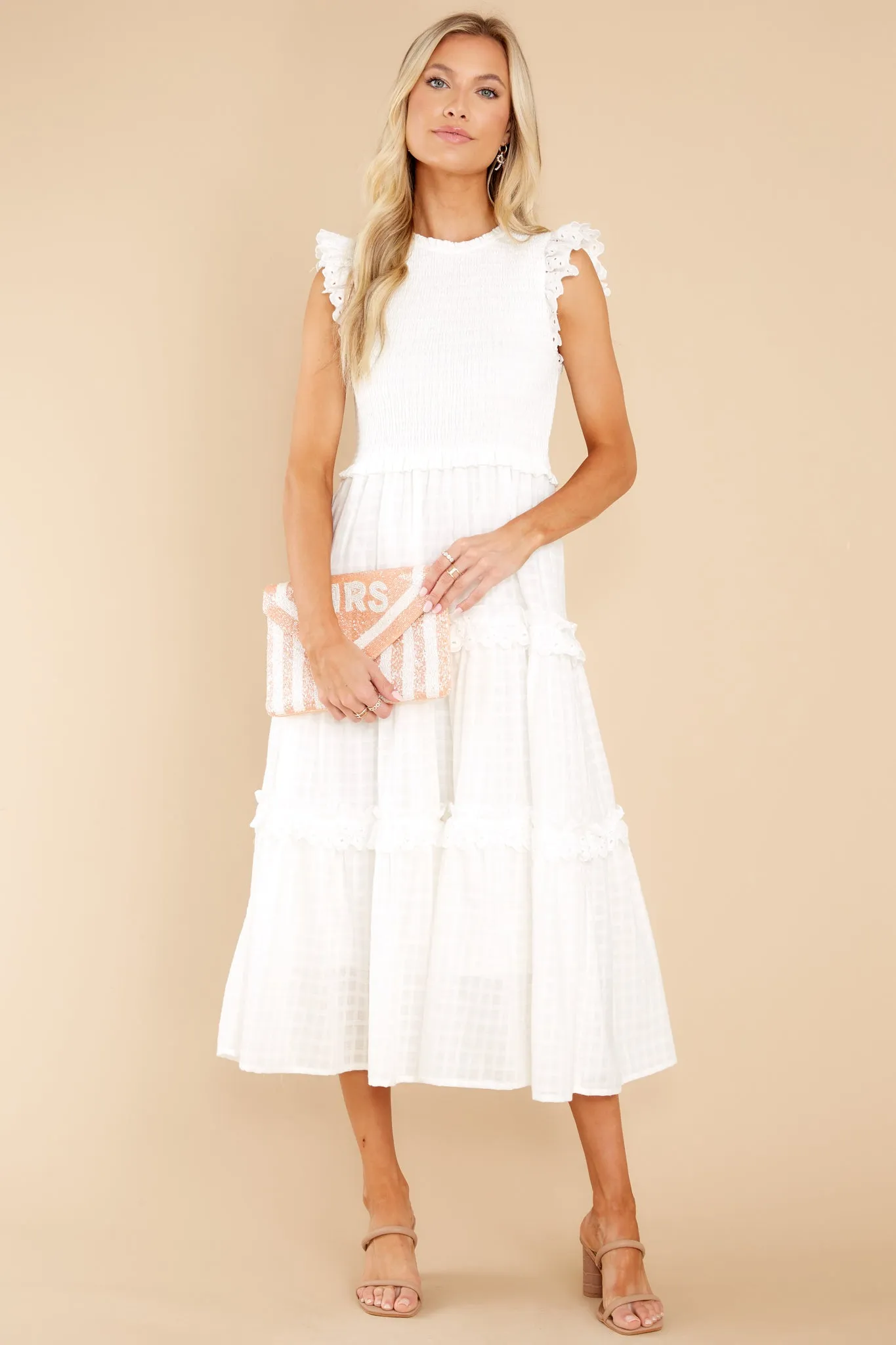 Sensational Smile White Midi Dress