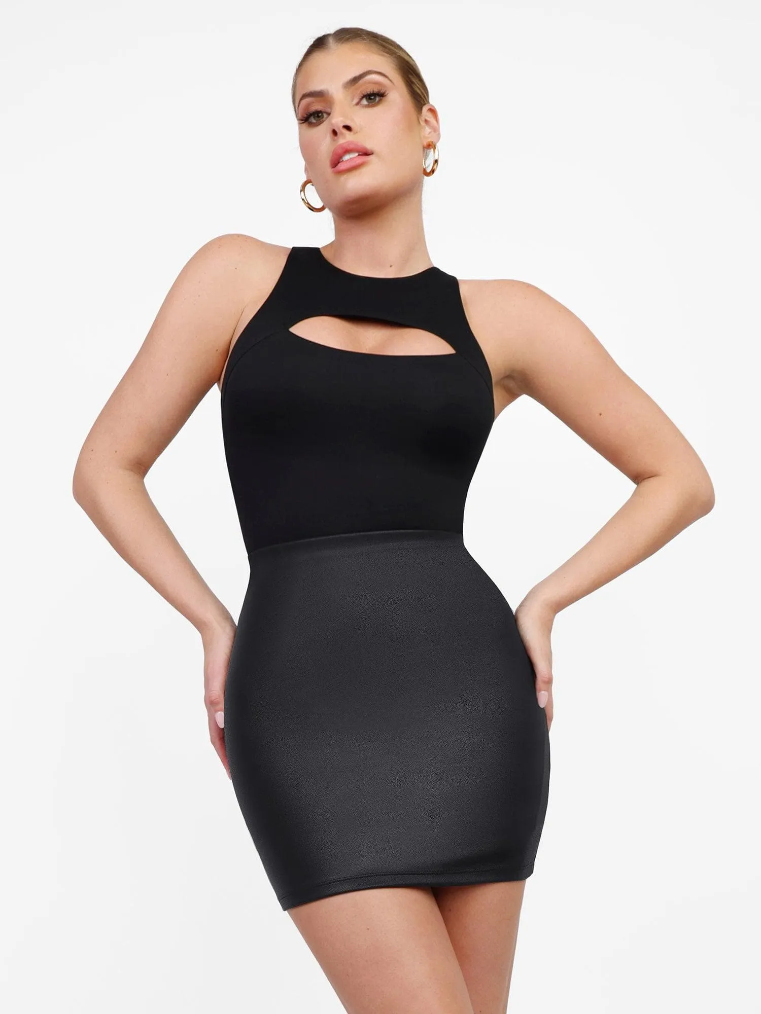 Shapewear Leather Sculpting Bodysuit or Skirt or Legging