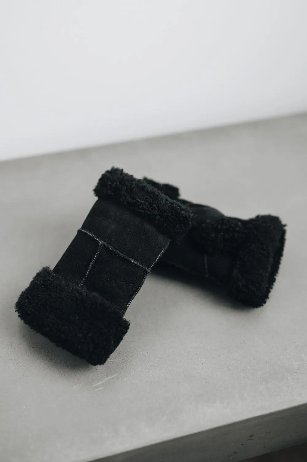 Sheepskin Fingerless Mittens