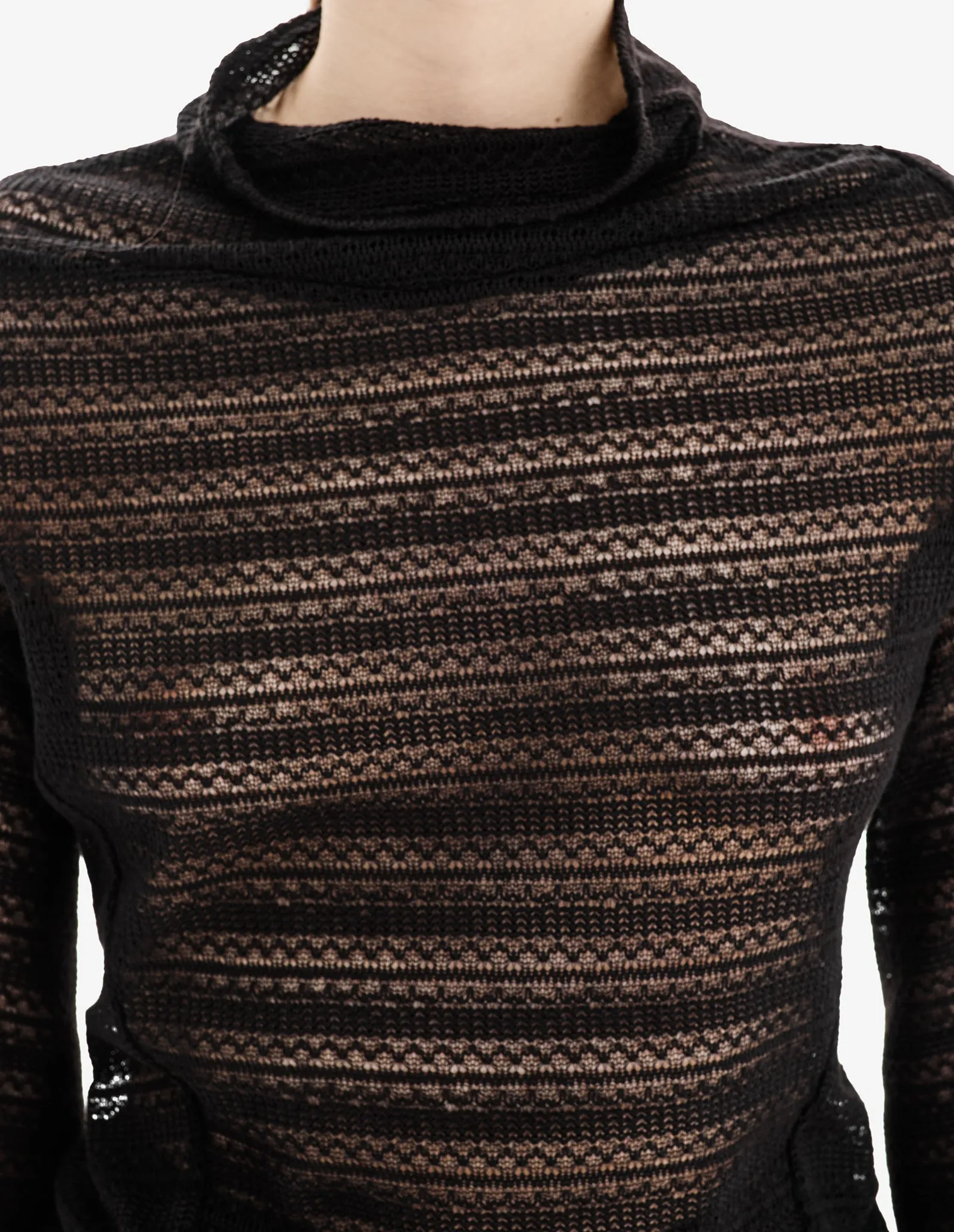 Sheer Elastic Turtleneck