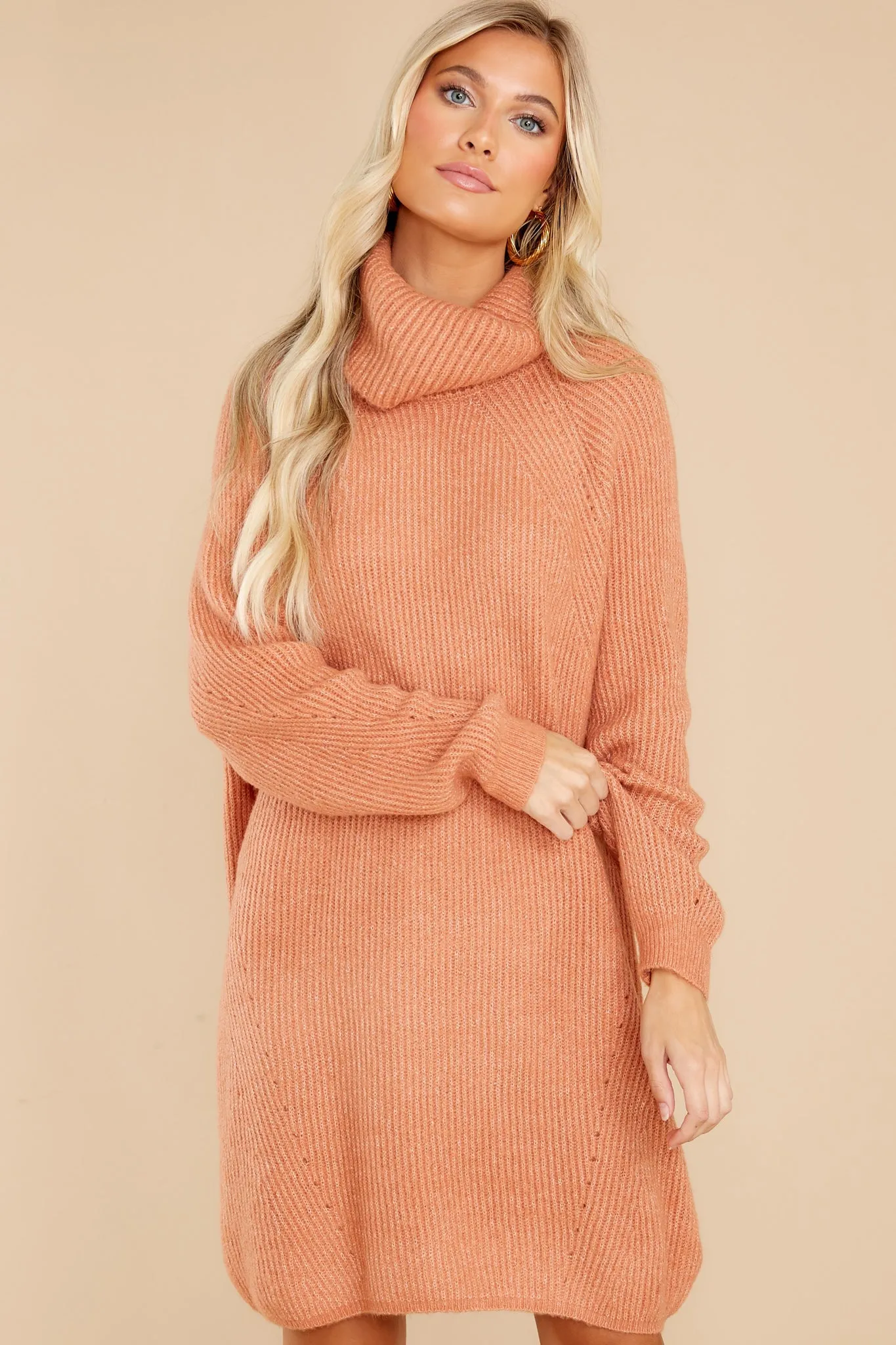 Shift In The Wind Clay Sweater Dress