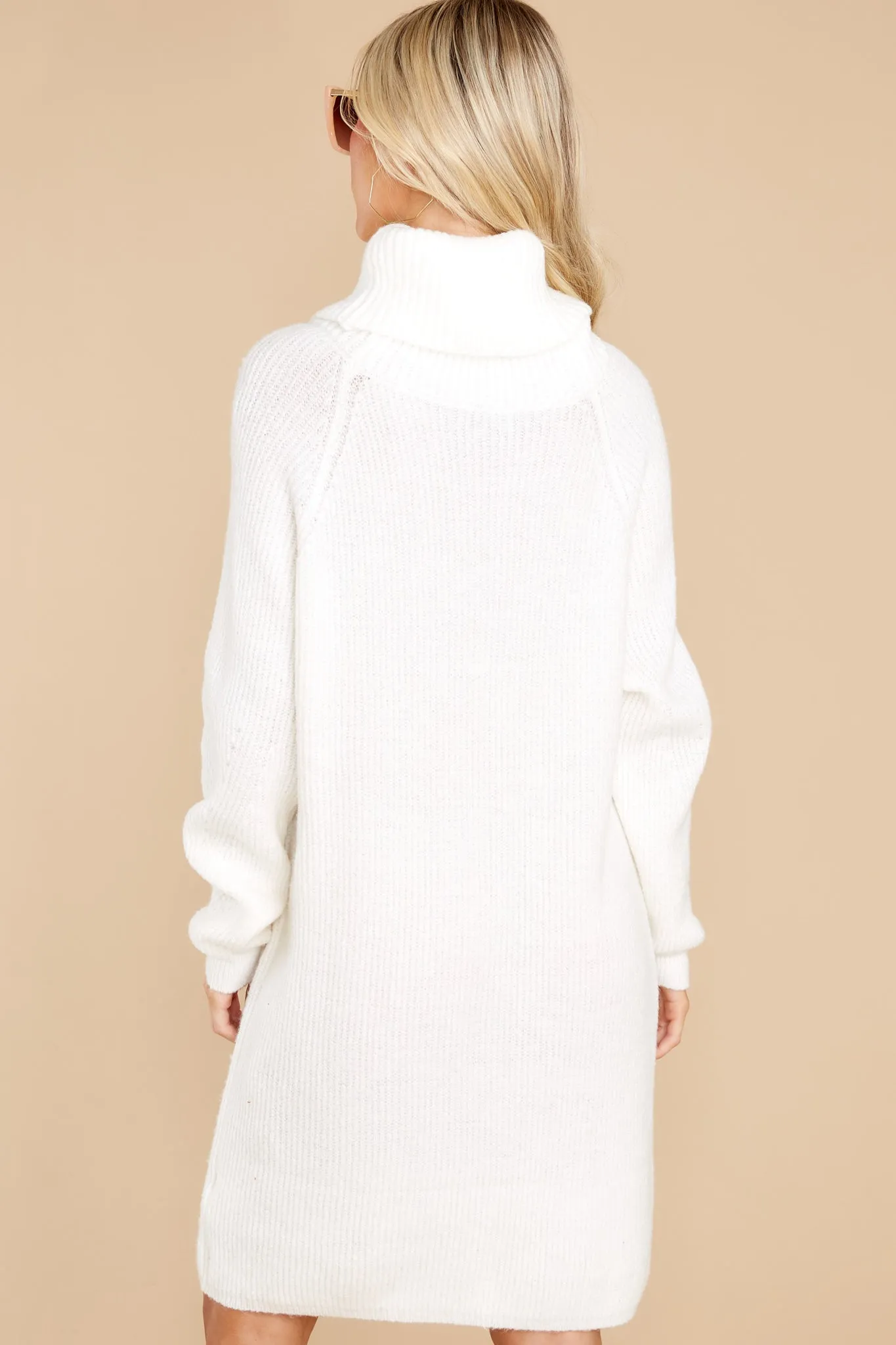 Shift In The Wind White Sweater Dress