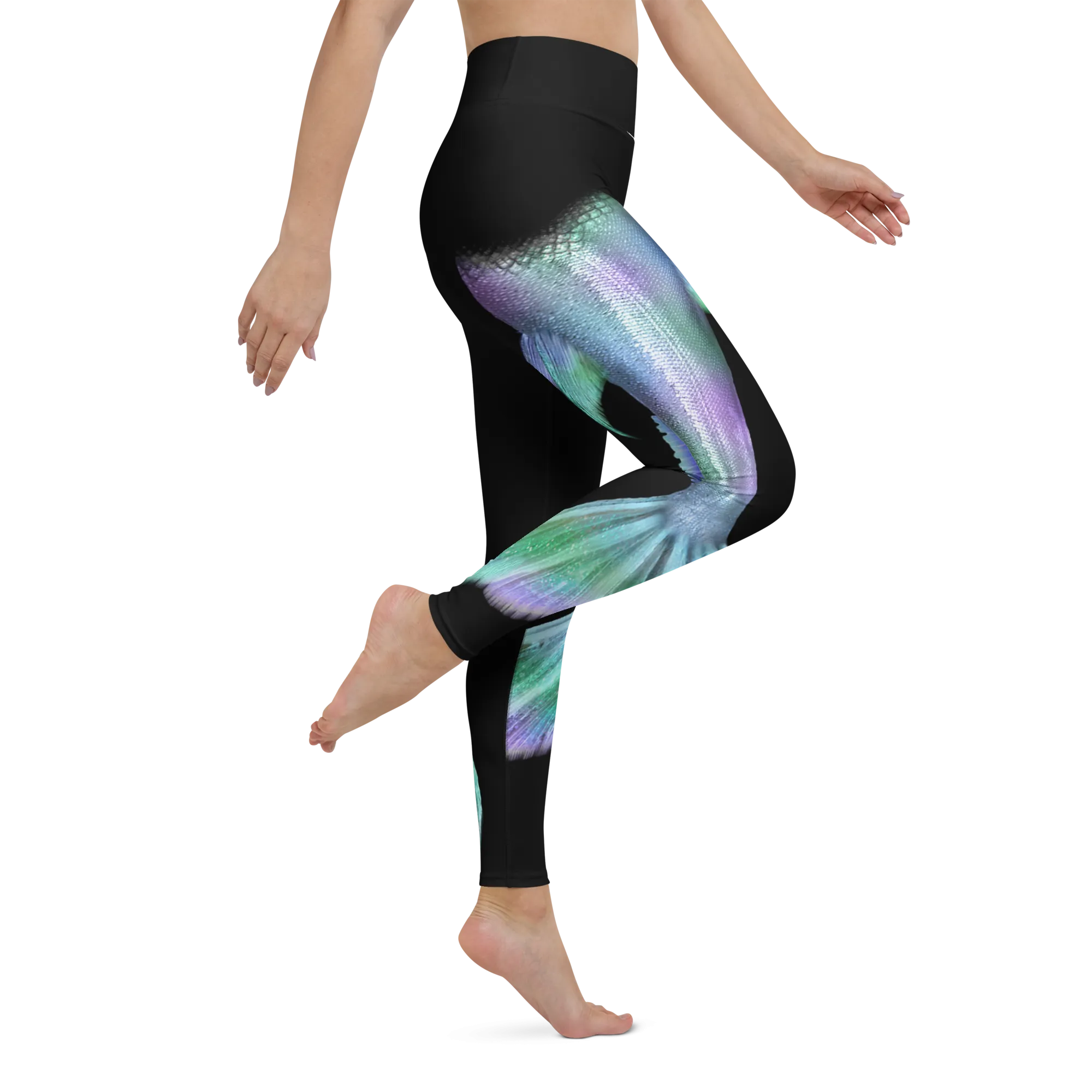 Shimmering Mermaid Tail Leggings - High Waist (Warehouse)