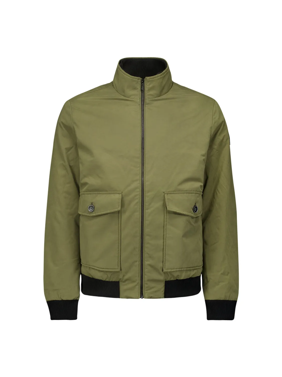 Short Quilted Jacket with Button Pockets and Elasticated Cuffs: Style and Comfort for Ever | Army