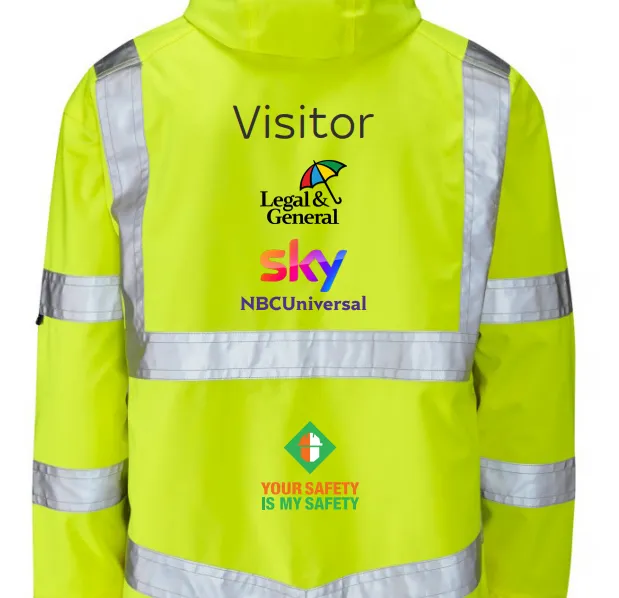 Sky Elstree Padded Hi Vis Bomber Site Jacket